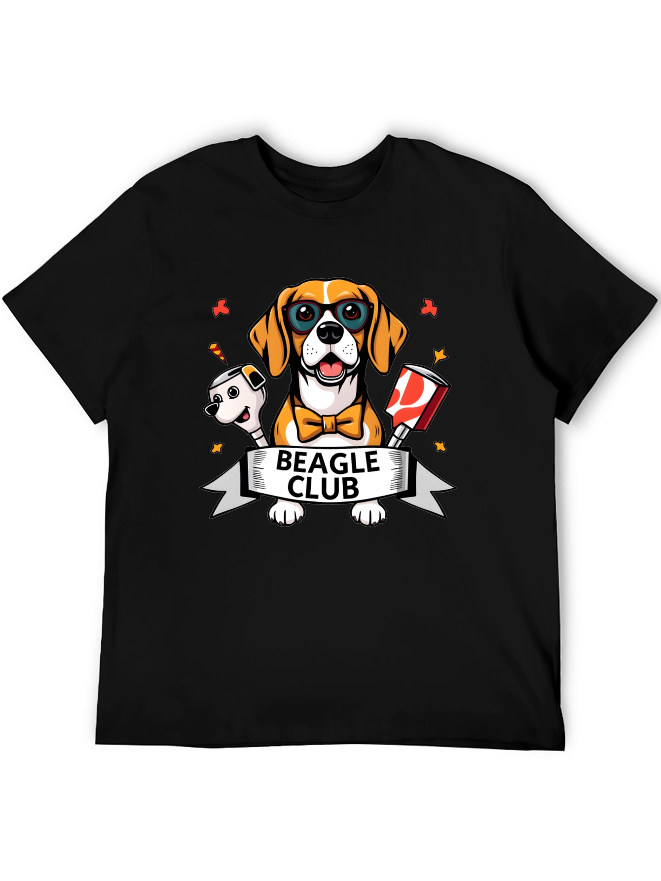 Black Beagle Club T-Shirt - Cute Dog Graphic Tee view 5