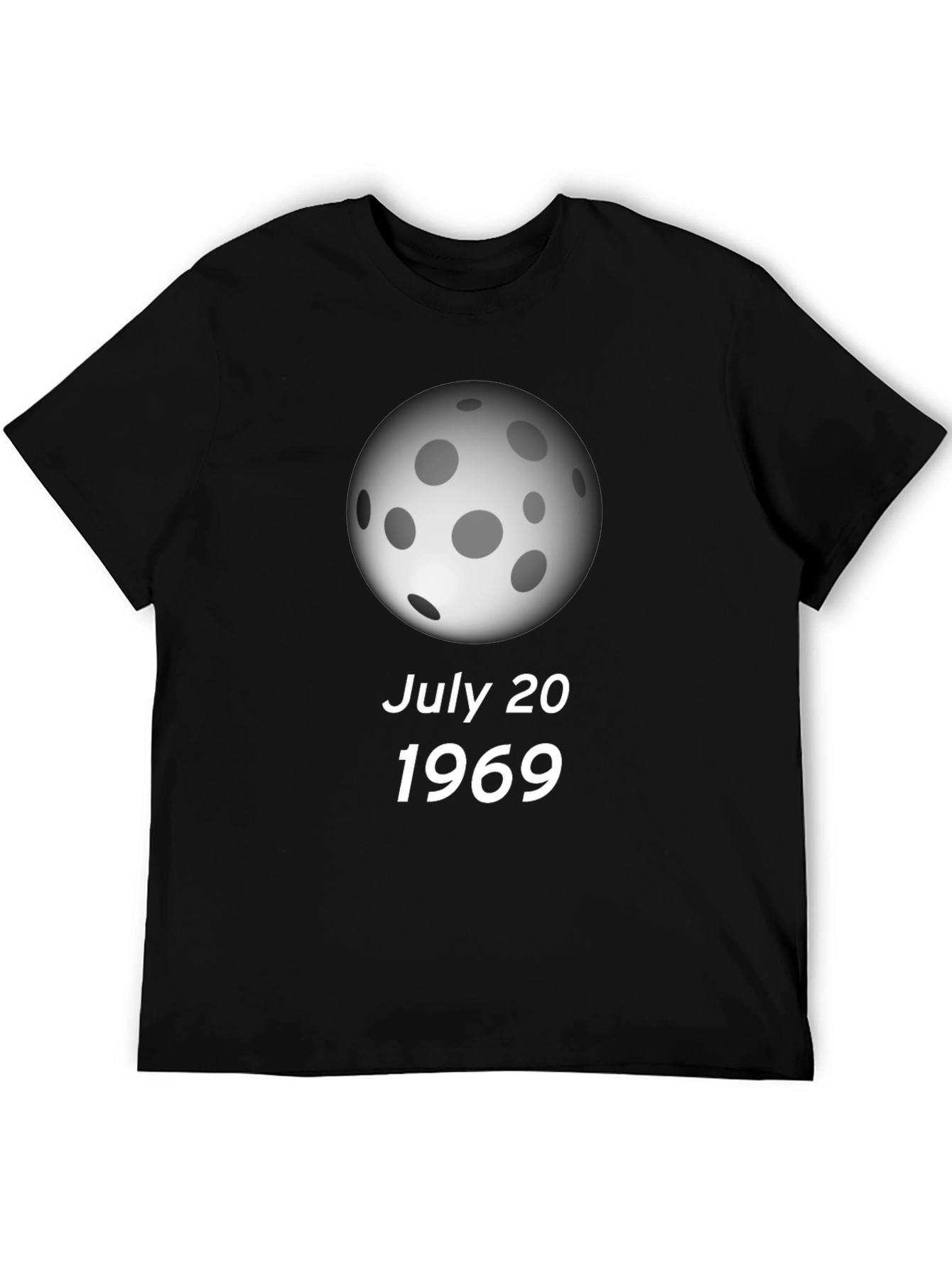 Black July 20 1969 Moon Landing Black T-Shirt view 5