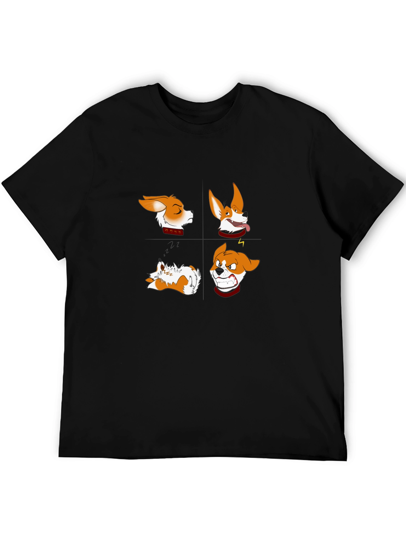 Black Corgi Expressions Graphic Tee - Black view 5