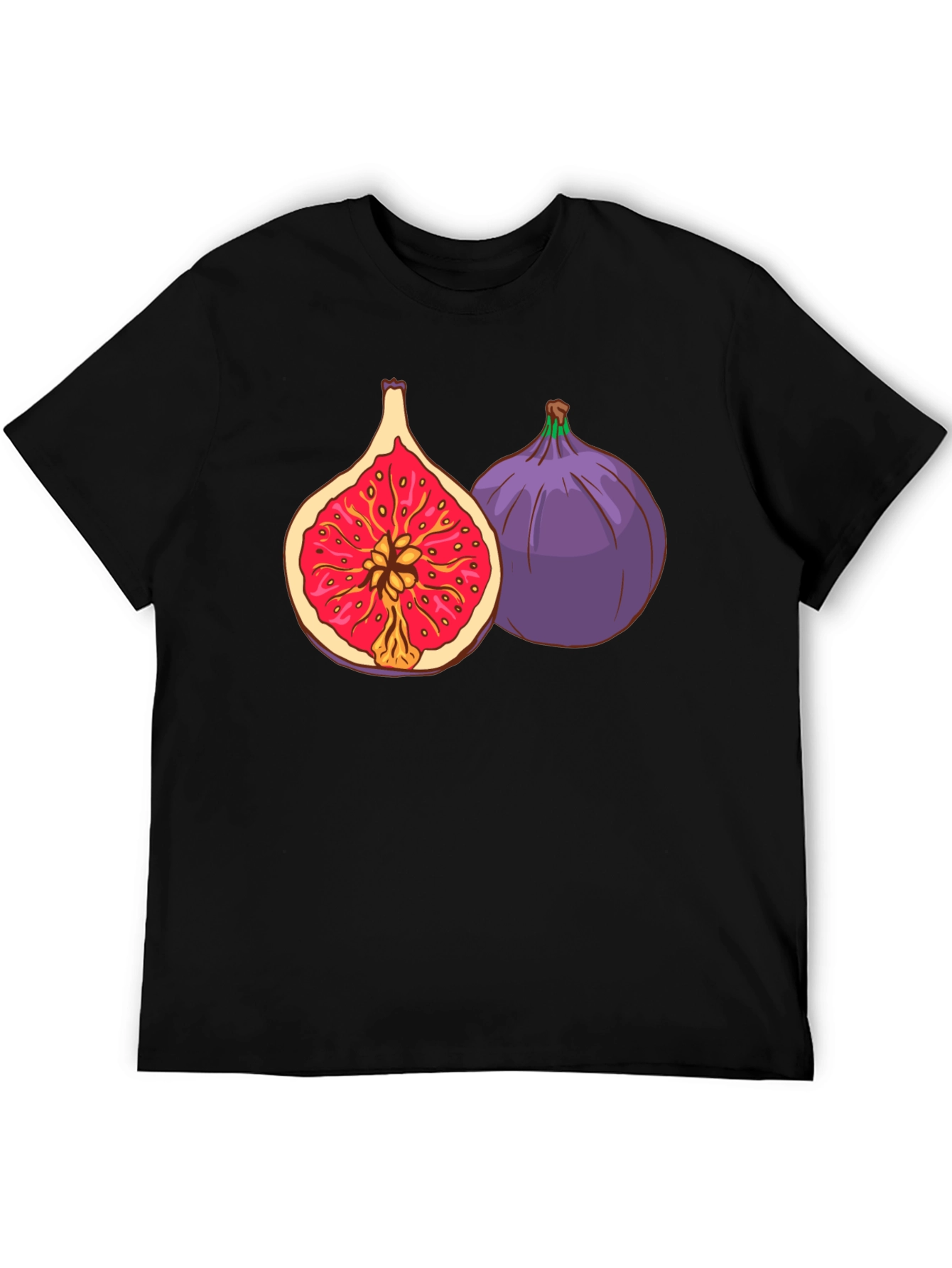 Black Fig Fruit Graphic Black T-Shirt view 5