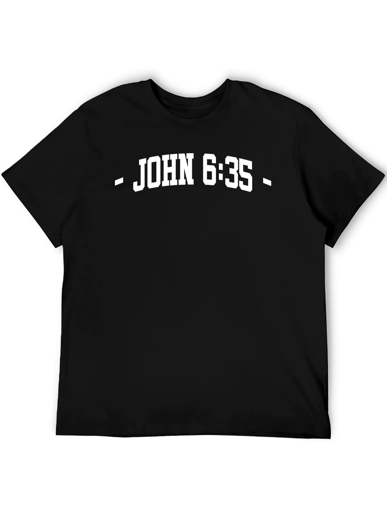 Black John 6:35 Graphic T-Shirt, Religious Tee view 5