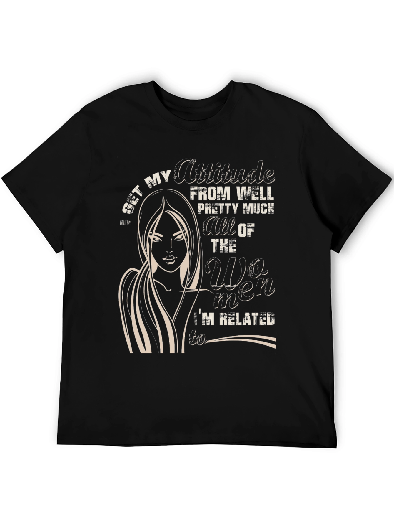 Black Attitude Women's Graphic Tee - Black view 5