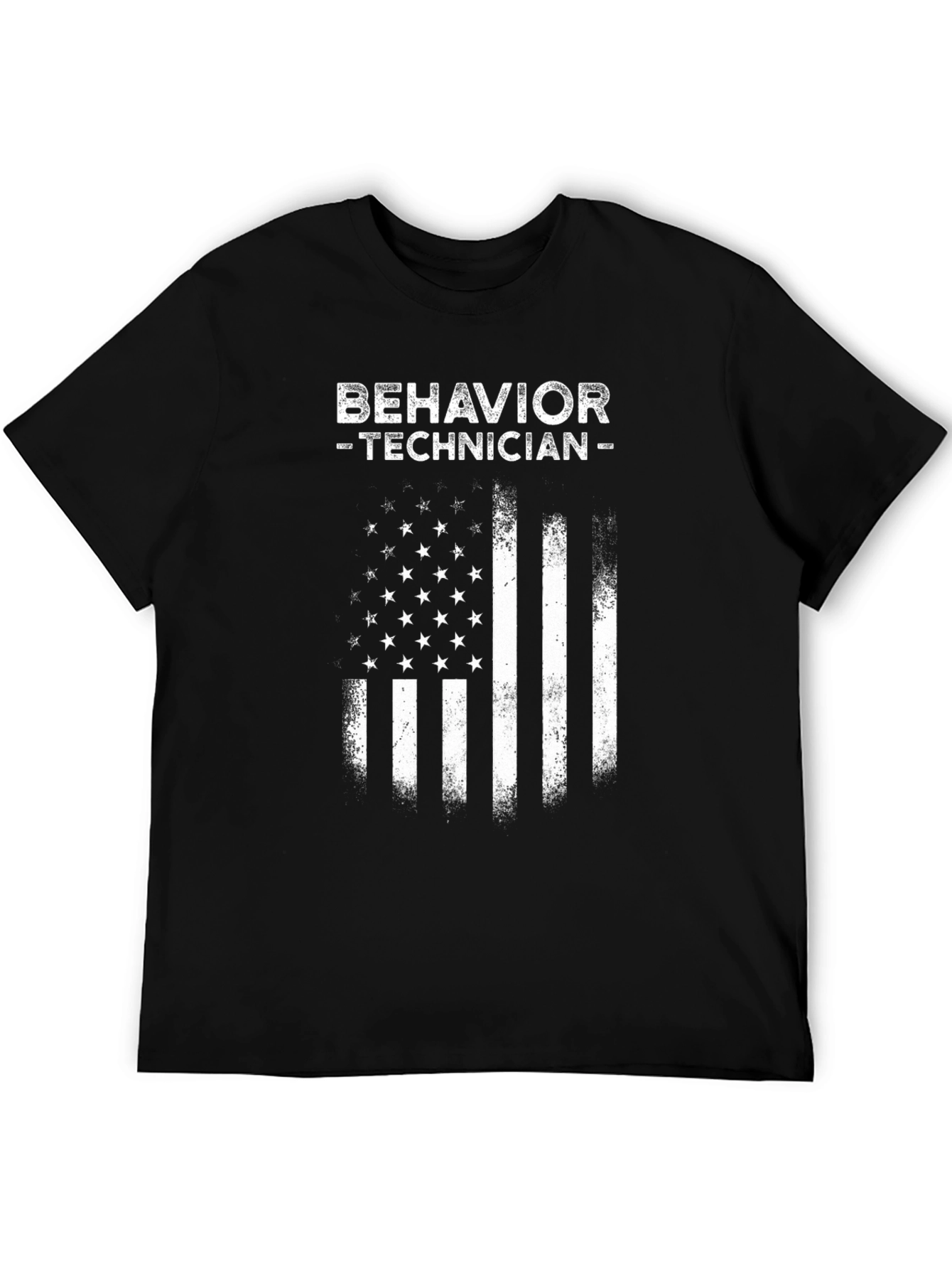 Black Behavior Technician USA Flag Graphic Tee view 5