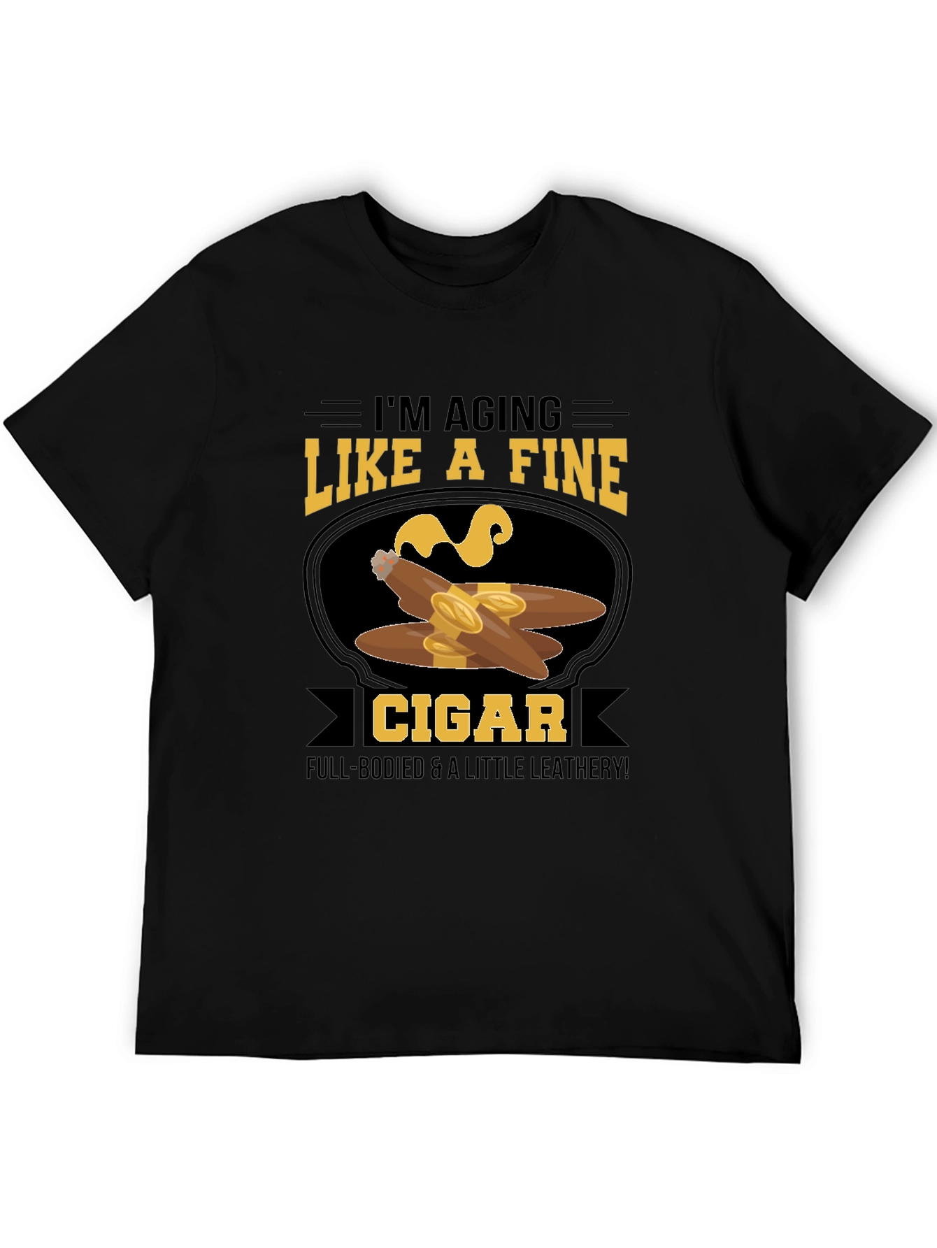 Black Aging Like a Fine Cigar T-Shirt view 5