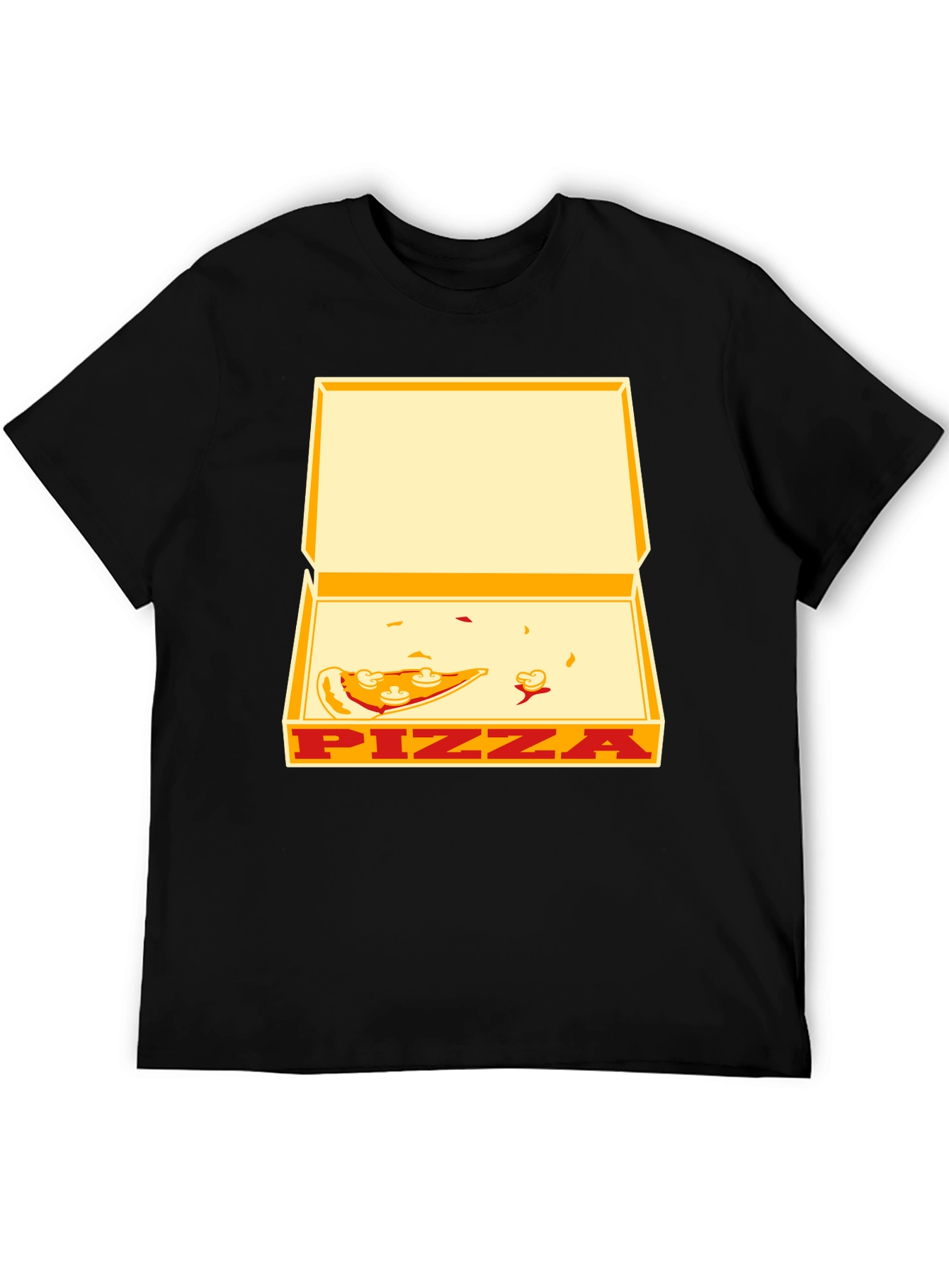 Black Pizza Box Graphic Tee - Unisex Casual T-Shirt view 5
