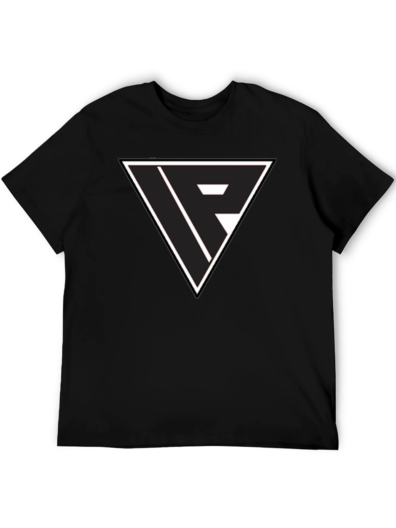 Black Black T-Shirt with Triangle Logo Graphic view 5
