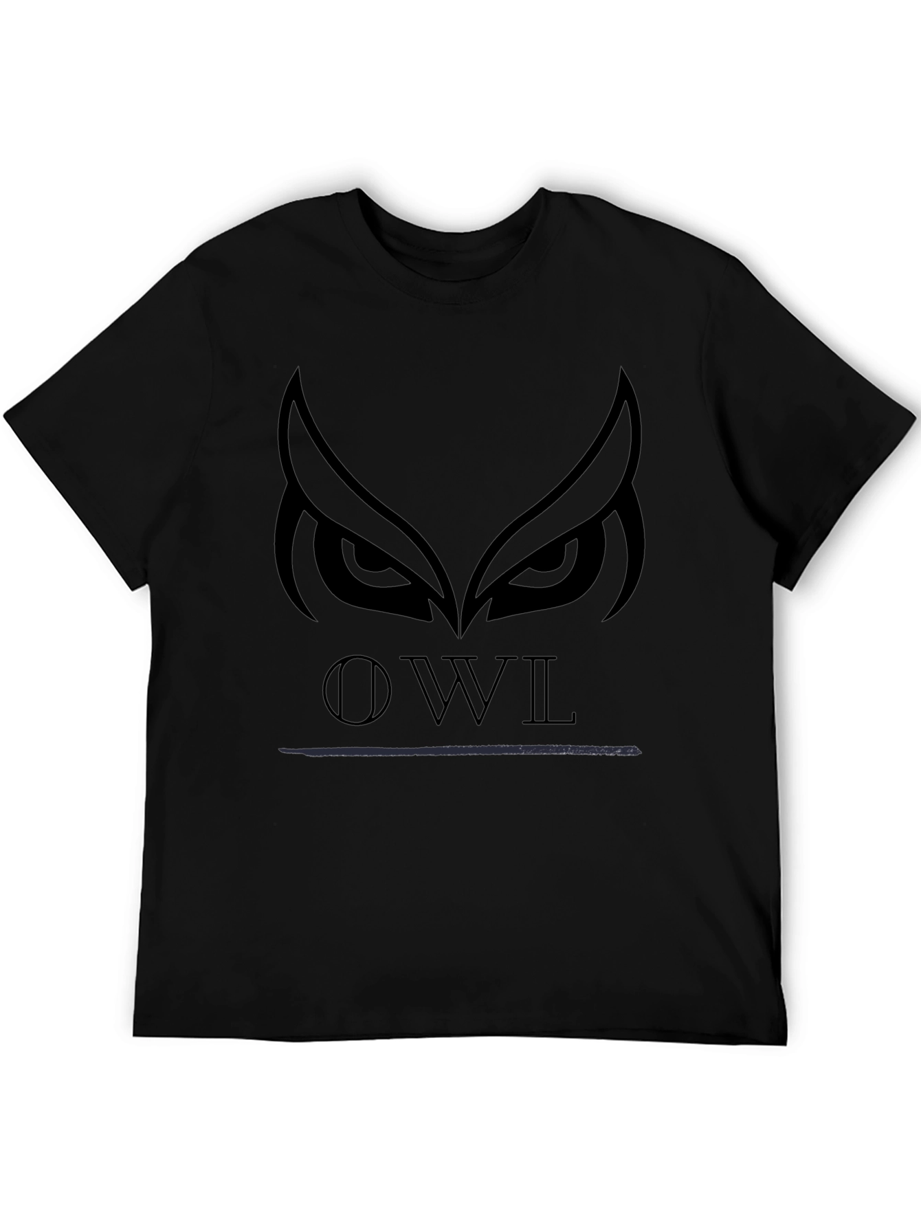 Black Owl Graphic Print Black T-Shirt view 5