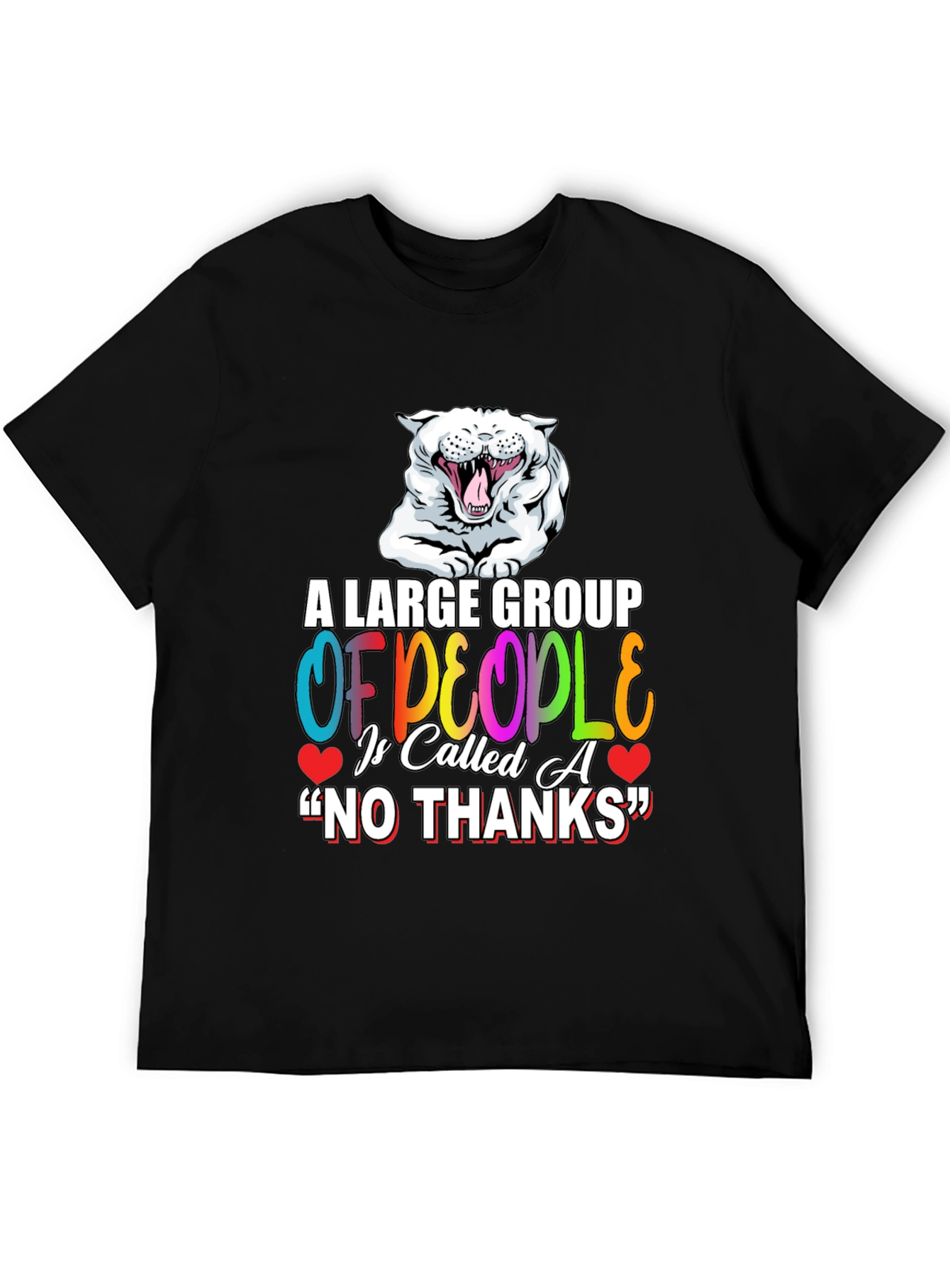 Black Funny 'No Thanks' Graphic Tee view 5