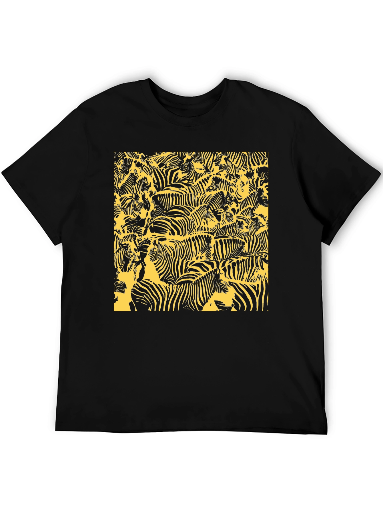 Black Zebra Print Men's Graphic Tee view 5
