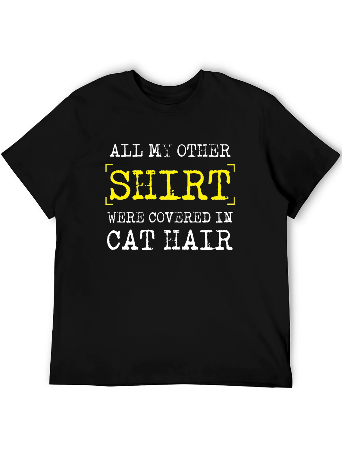 Black Cat Hair T-Shirt Funny Slogan Tee view 5