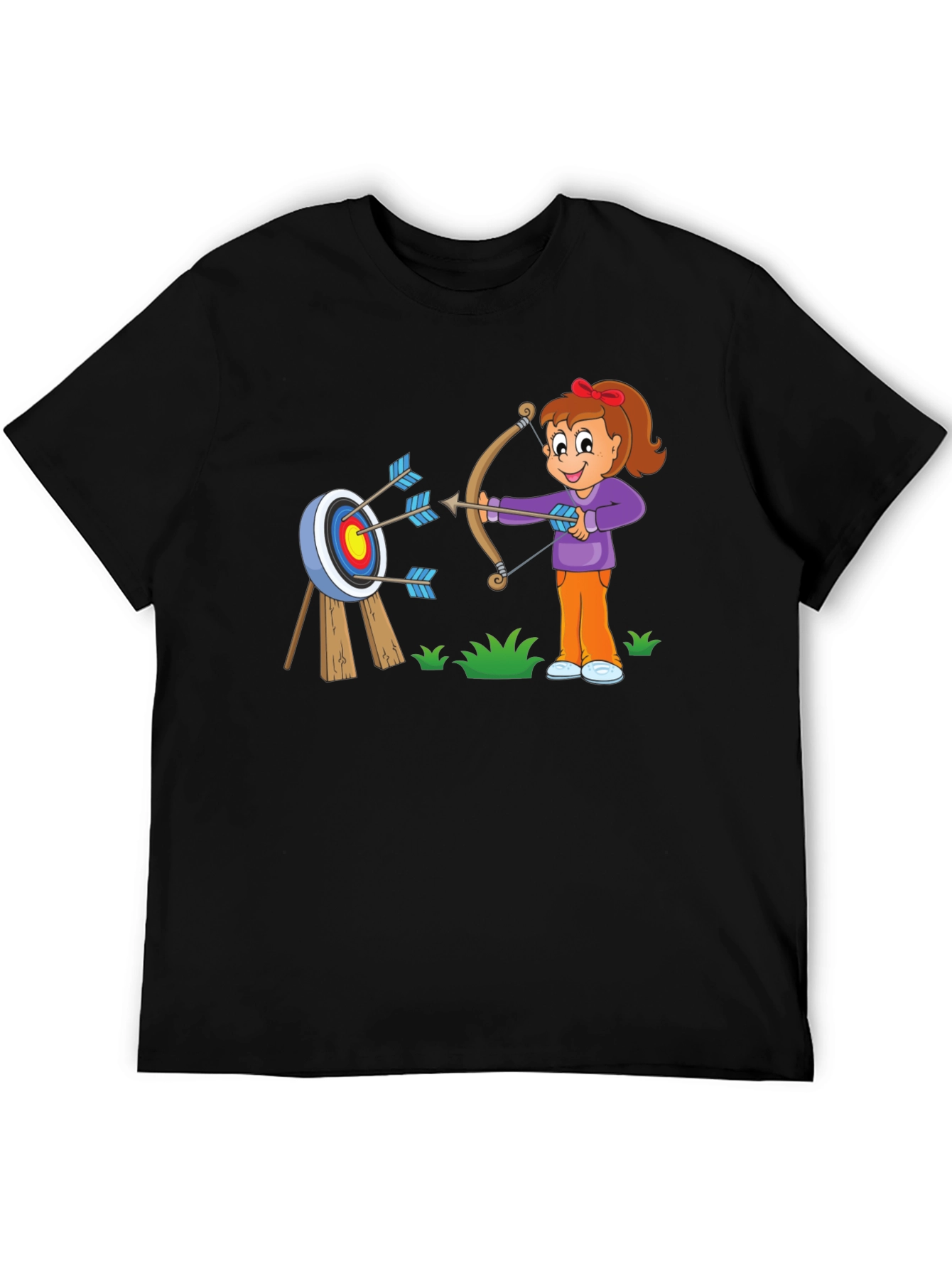 Black Archery Cartoon T-Shirt view 5