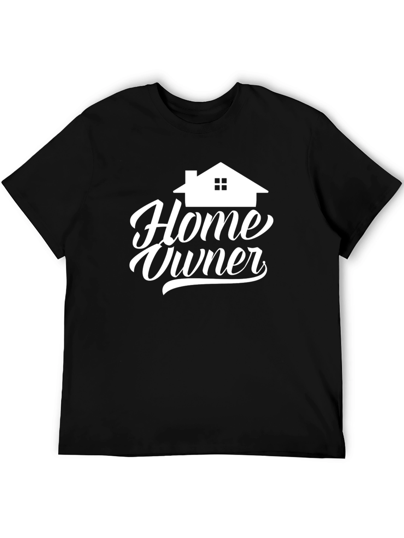 Black Home Owner Graphic Tee - Black Cotton T-Shirt view 5