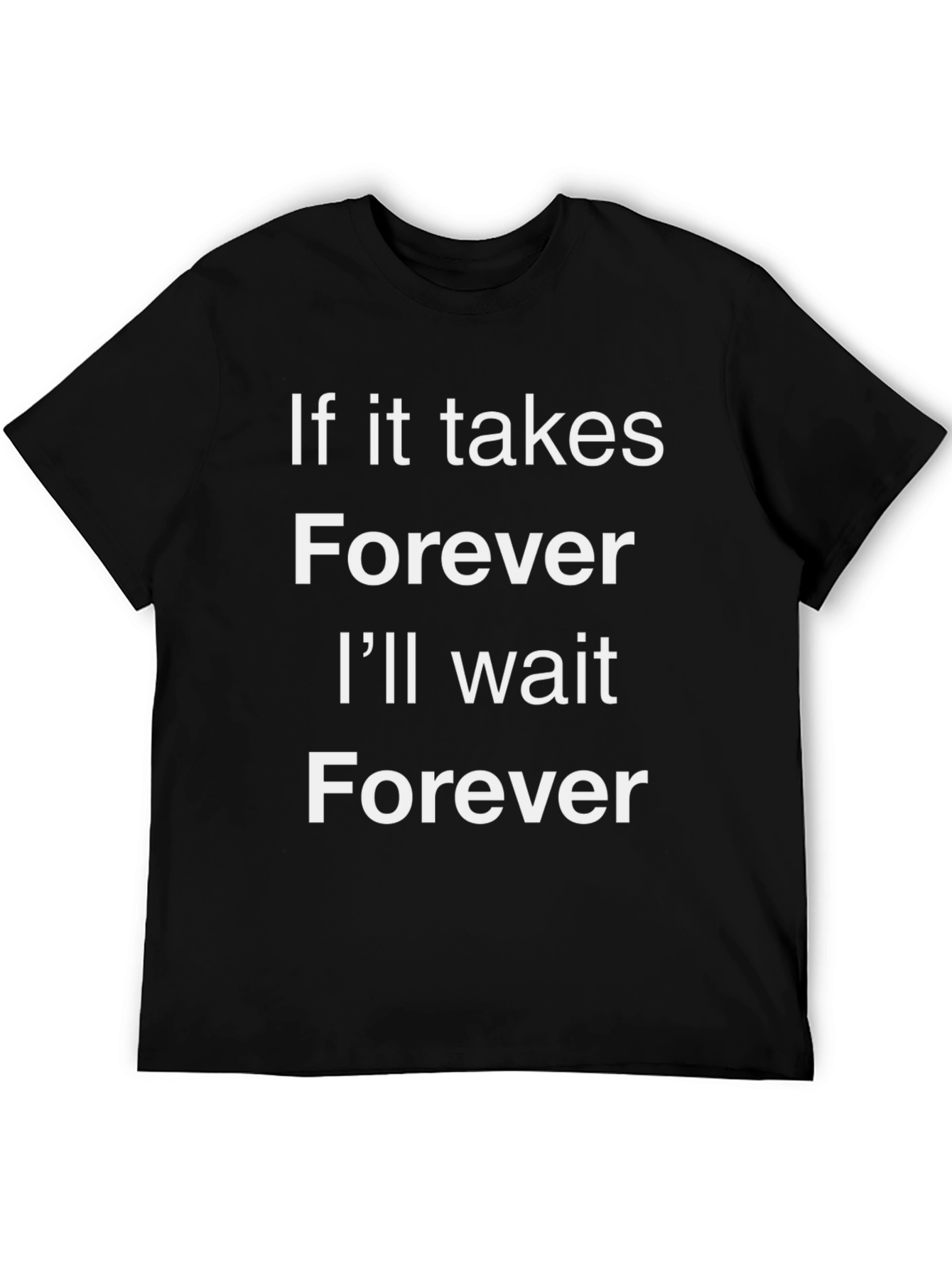 Black Forever Wait Graphic Tee - Black Cotton T-Shirt view 5