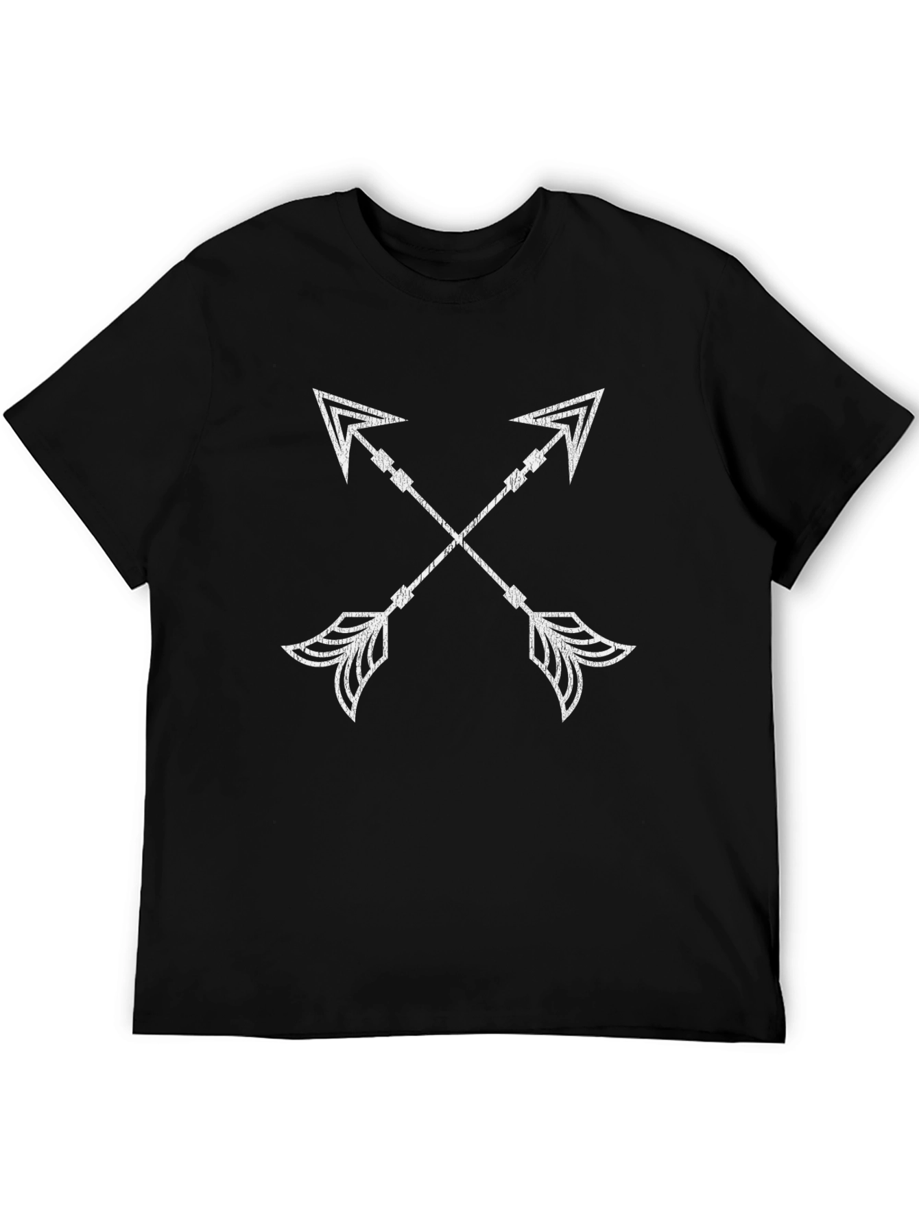 Black Crossed Arrows Graphic Black T-Shirt view 5