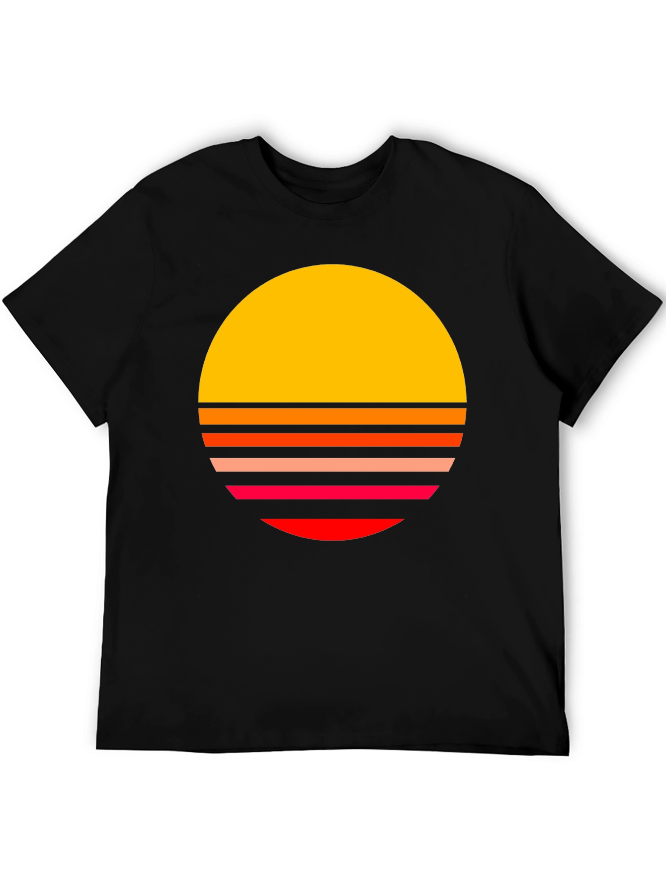 Black Retro Sunset T-Shirt - Vintage Style Graphic Tee view 5