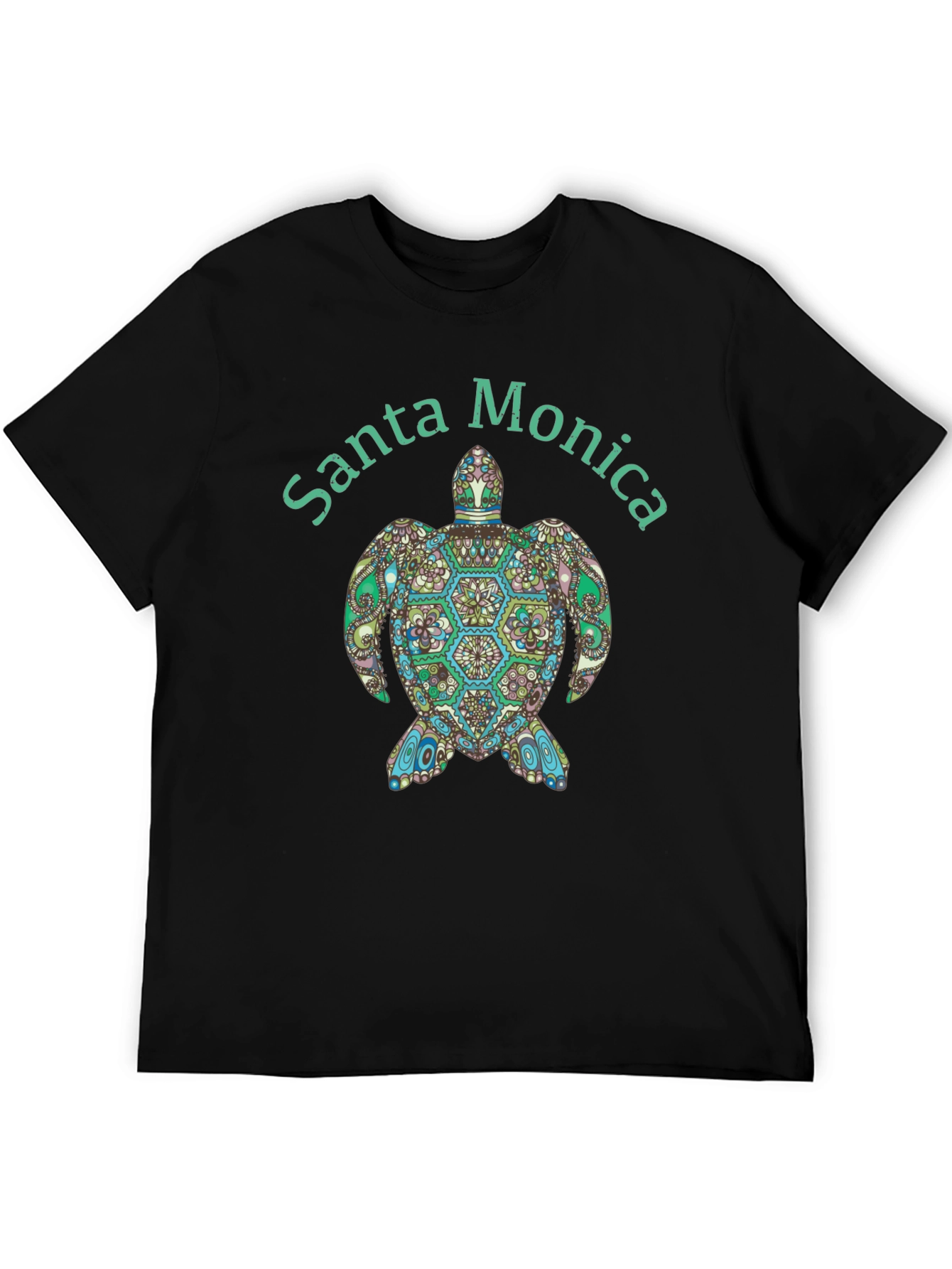 Black Santa Monica Turtle Graphic Tee - Black view 5