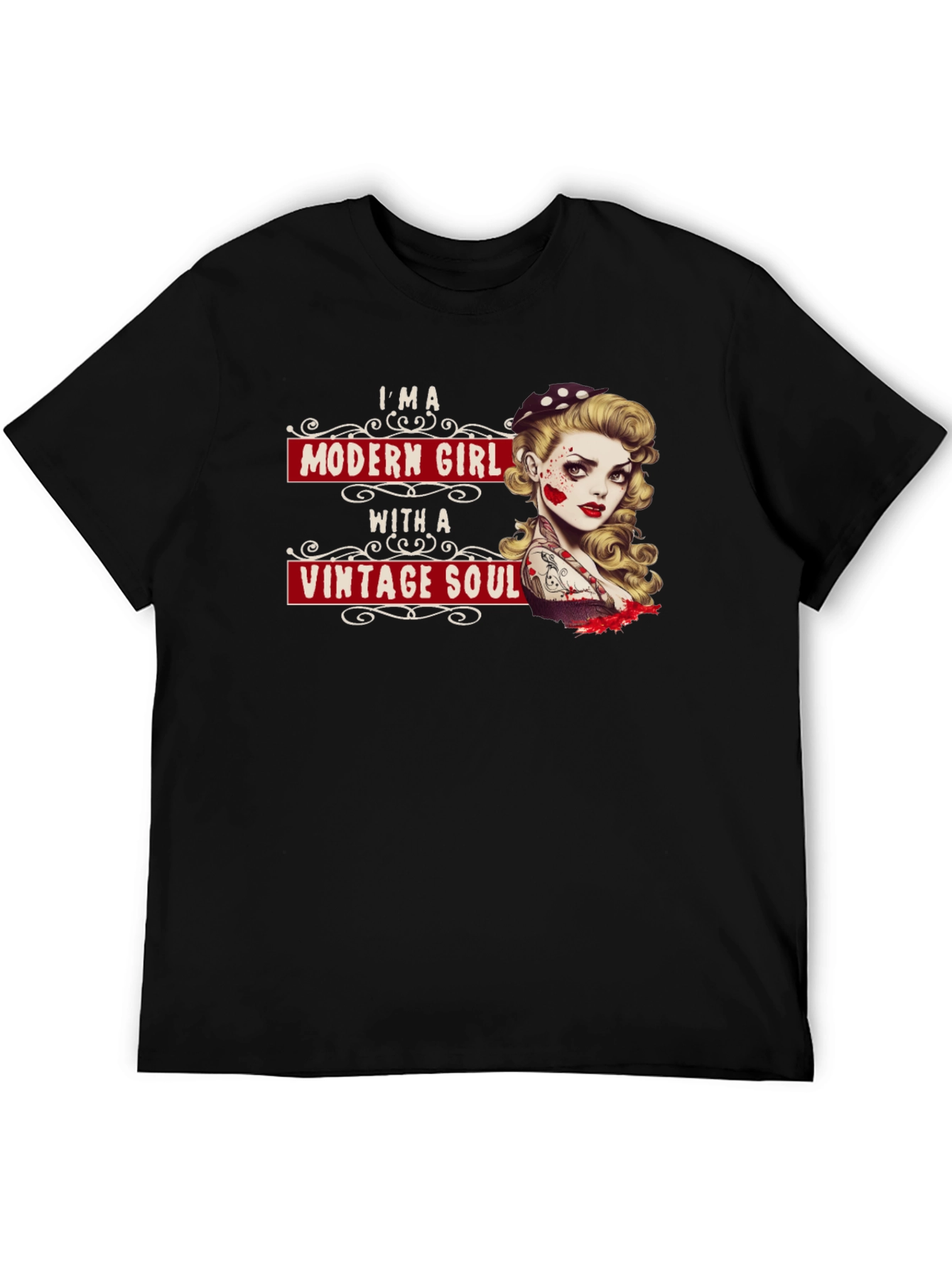 Black Modern Girl Vintage Soul Graphic Tee view 5