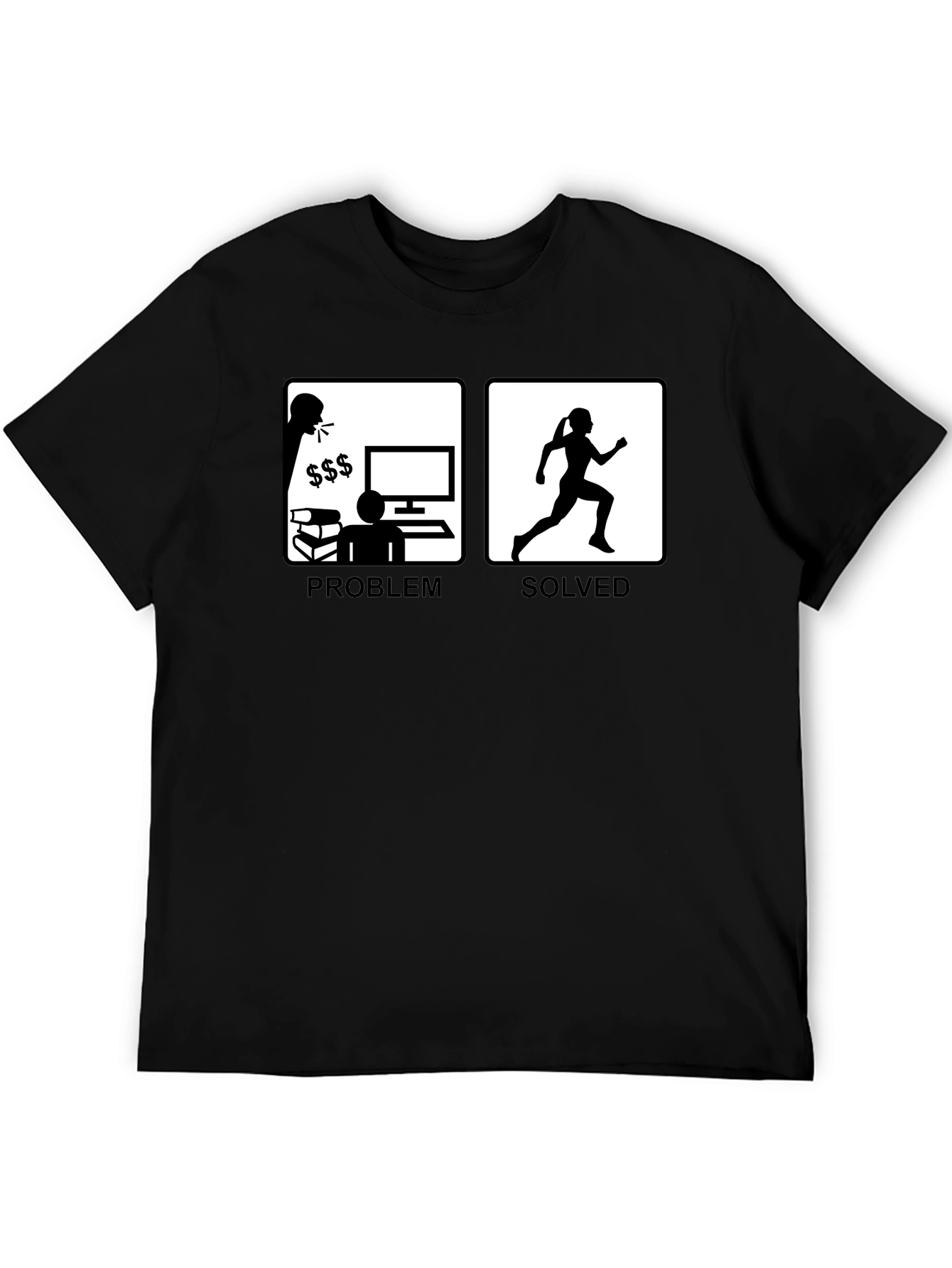 Black Problem Solved Running T-Shirt view 5