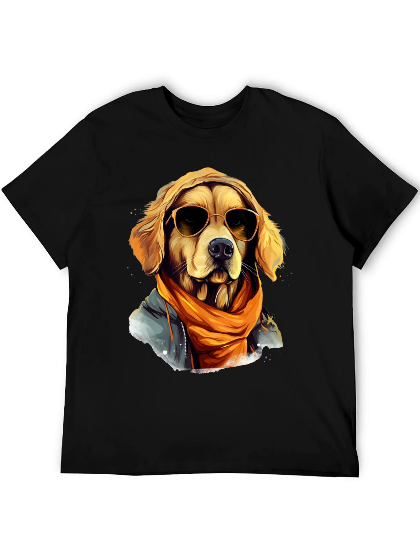 Black Dog with Sunglasses T-Shirt - Cool Graphic Tee view 5