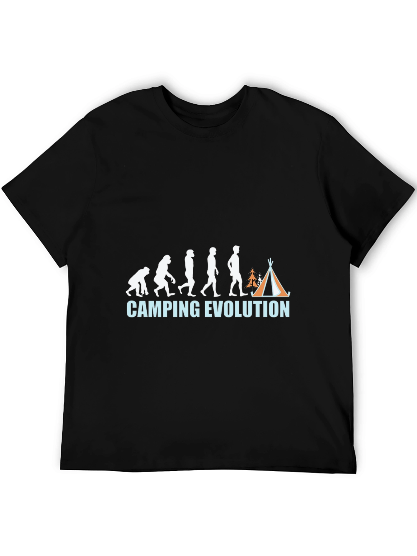 Black Camping Evolution T-Shirt: Funny Outdoor Tee view 5