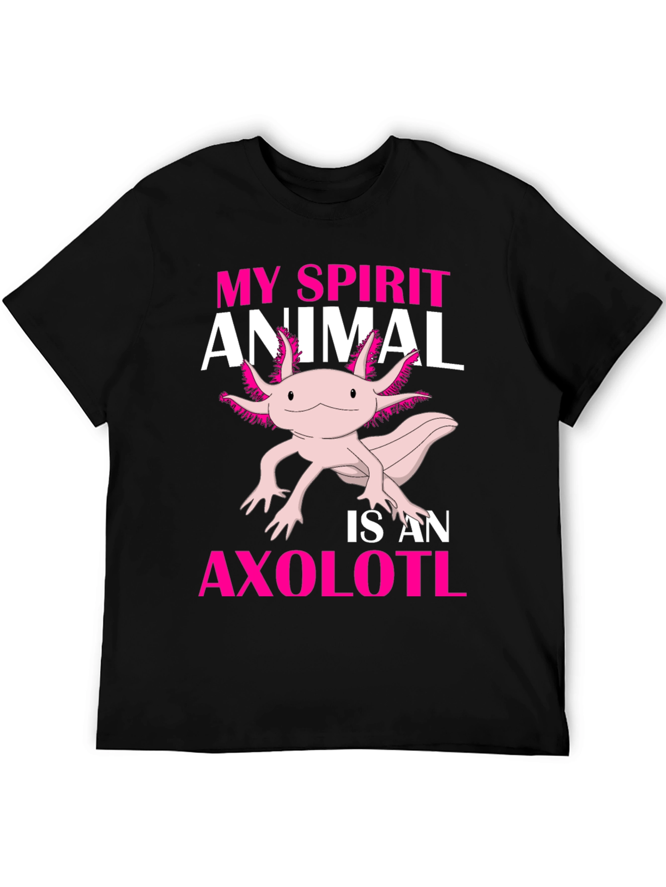 Black Axolotl Spirit Animal Graphic Tee - Black view 5