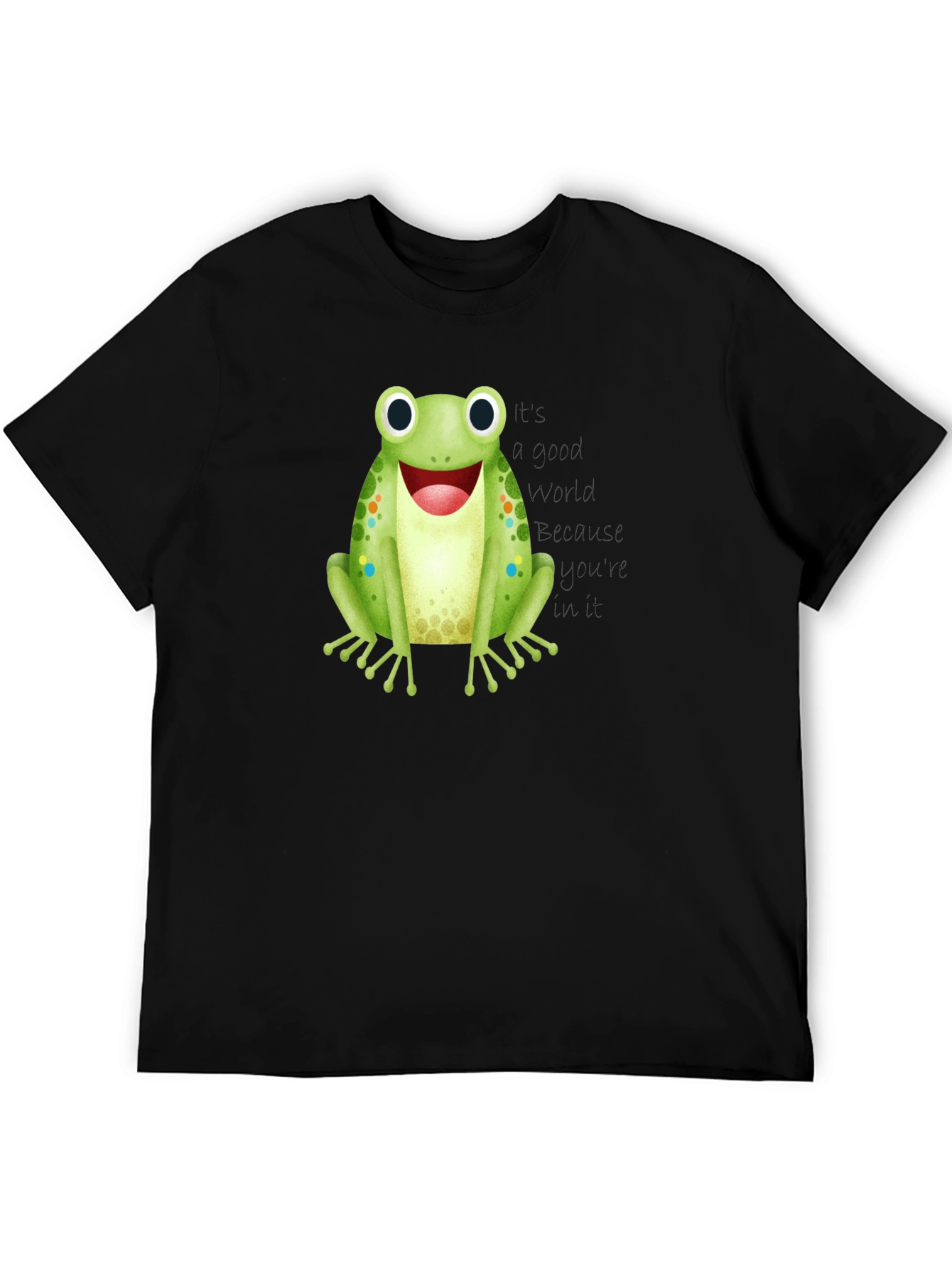 Black Frog Graphic Black T-Shirt - Men's Casual Tee view 5