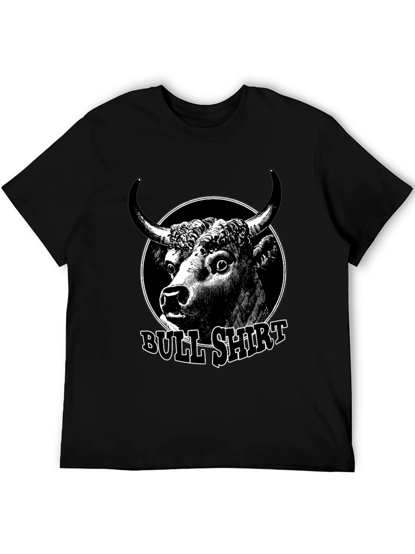 Black Bull Shirt Graphic Tee - Mens Black Cotton T-Shirt view 5