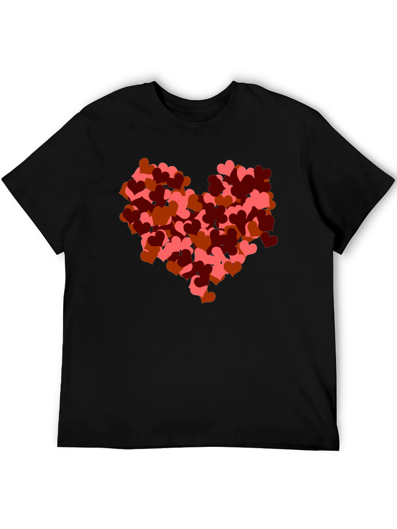 Black Heart Cluster Graphic Black T-Shirt view 5