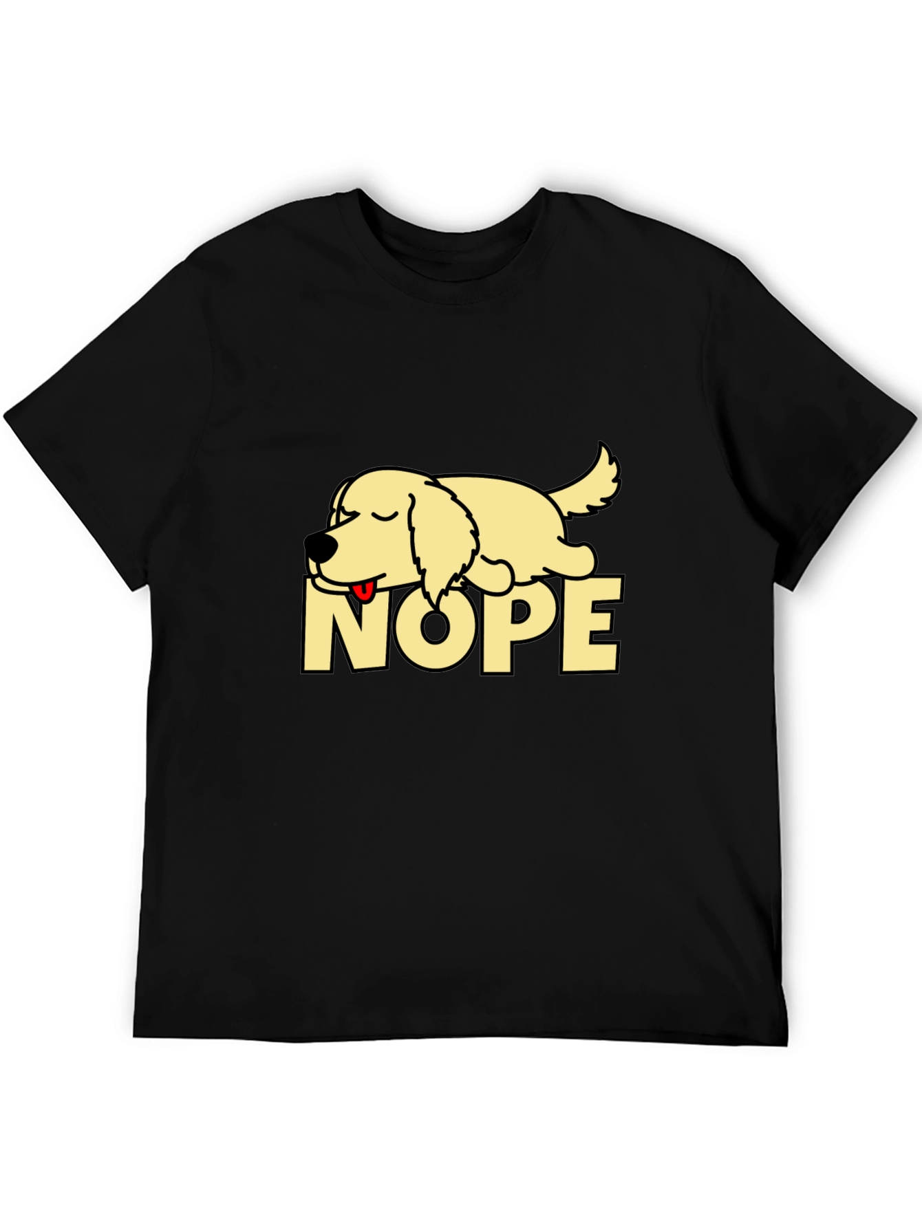 Black Nope Lazy Dog Graphic T-Shirt - Relaxed Fit view 5