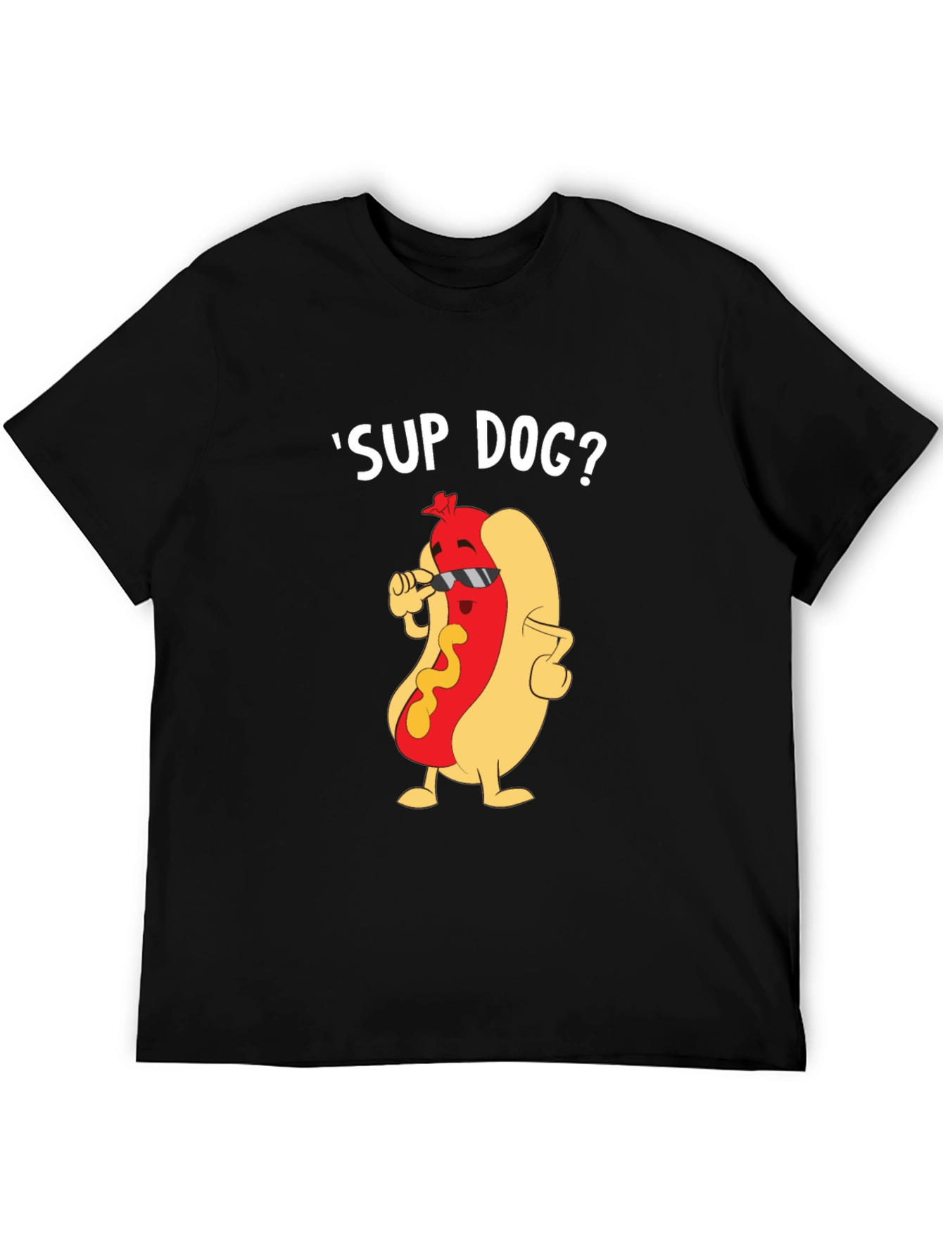 Black Cool Hot Dog Graphic Tee - Funny Pun T-Shirt view 5
