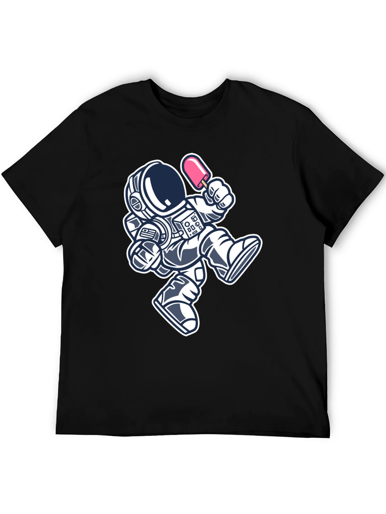 Black Astronaut Ice Cream Black T-Shirt view 5