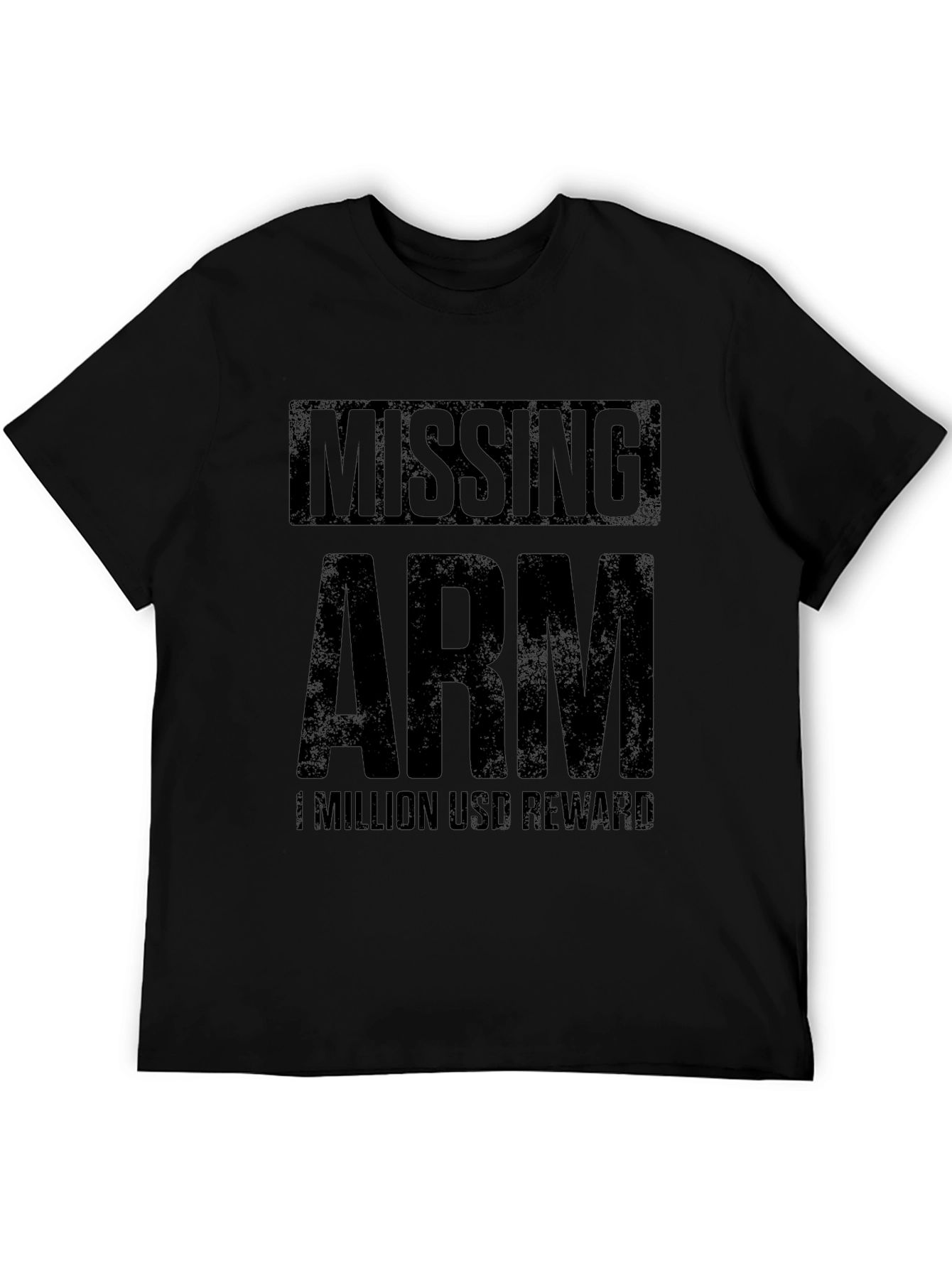 Black Missing Arm Funny Humor T-Shirt view 5