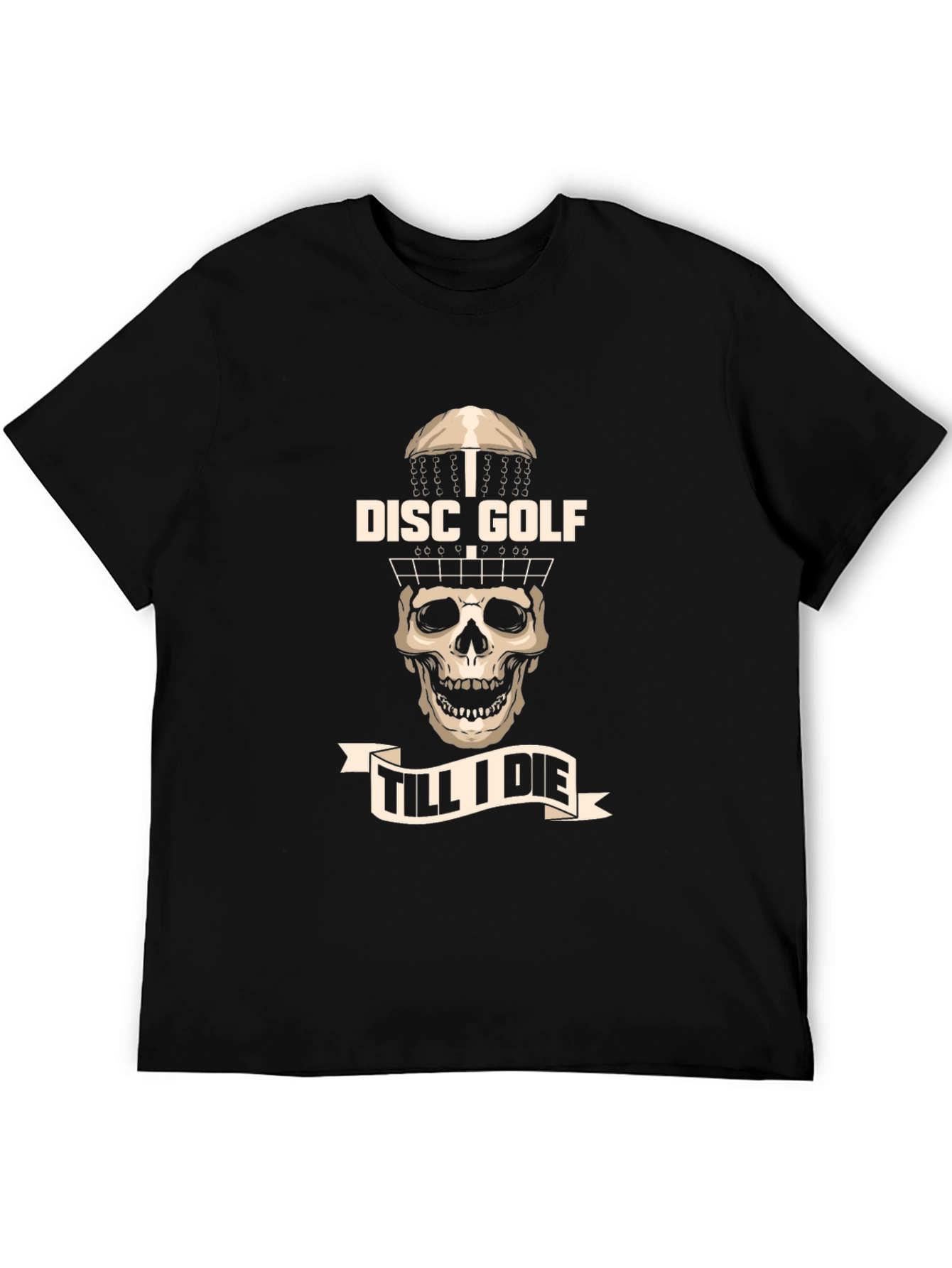 Black Disc Golf Till I Die T-Shirt view 5