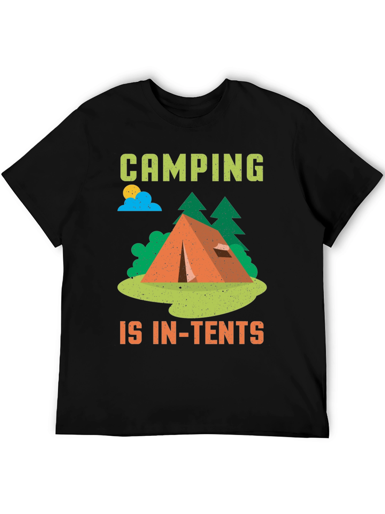 Black Camping is In-Tents Black T-Shirt view 5