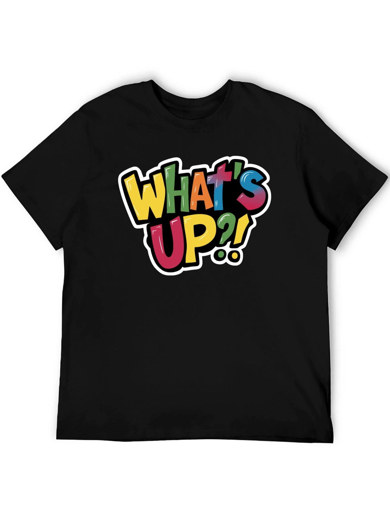 Black What's Up?! Graphic Tee - Trendy Casual Black T-Shirt view 5