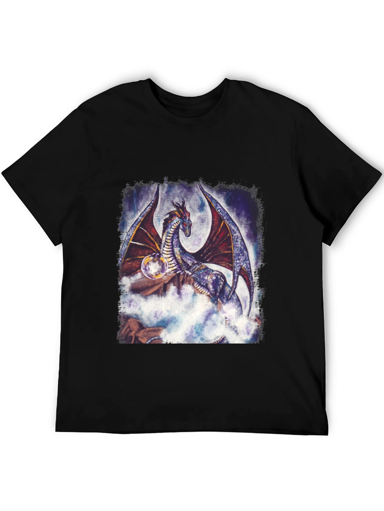 Black Dragon Graphic Tee - Fantasy Art T-Shirt view 5