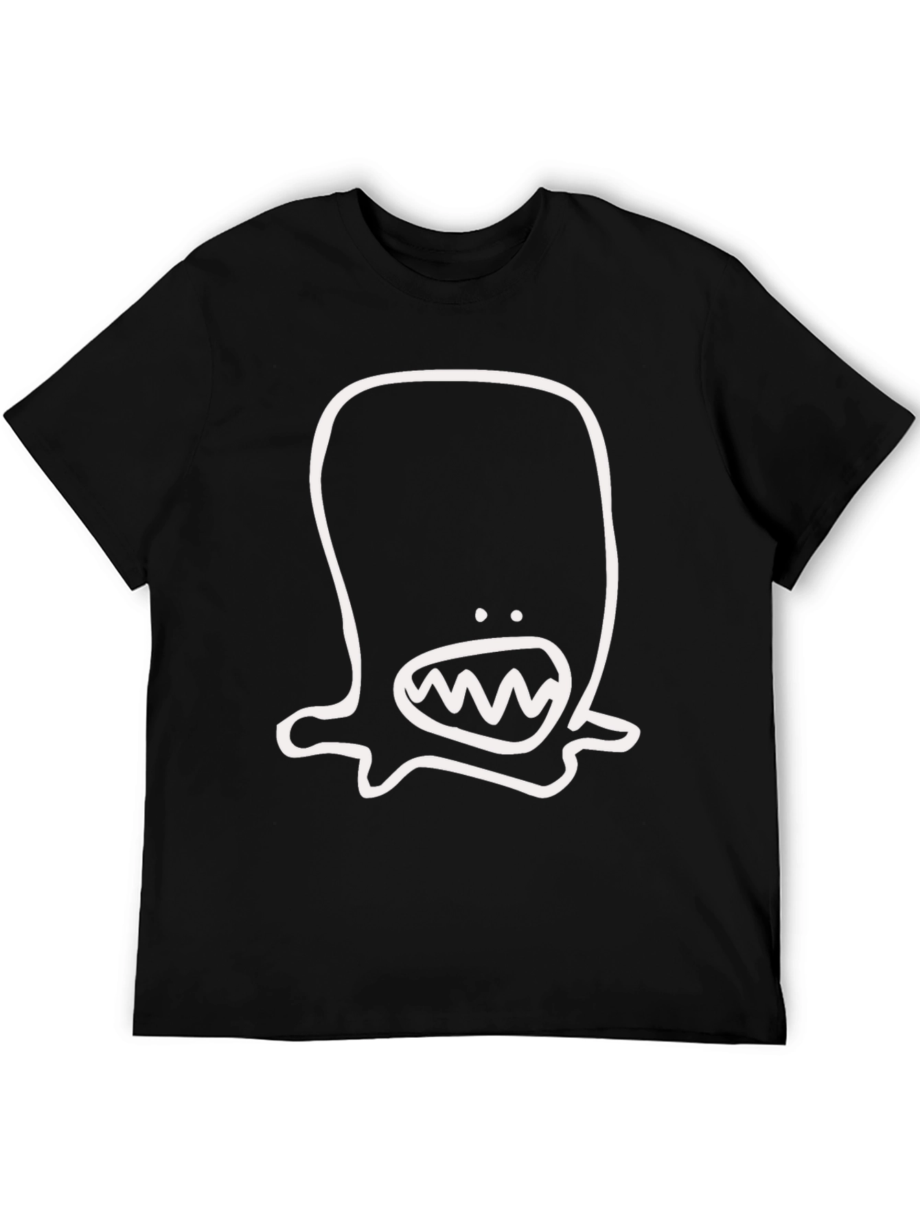 Black Monster Graphic Black Cotton Tee Shirt view 5