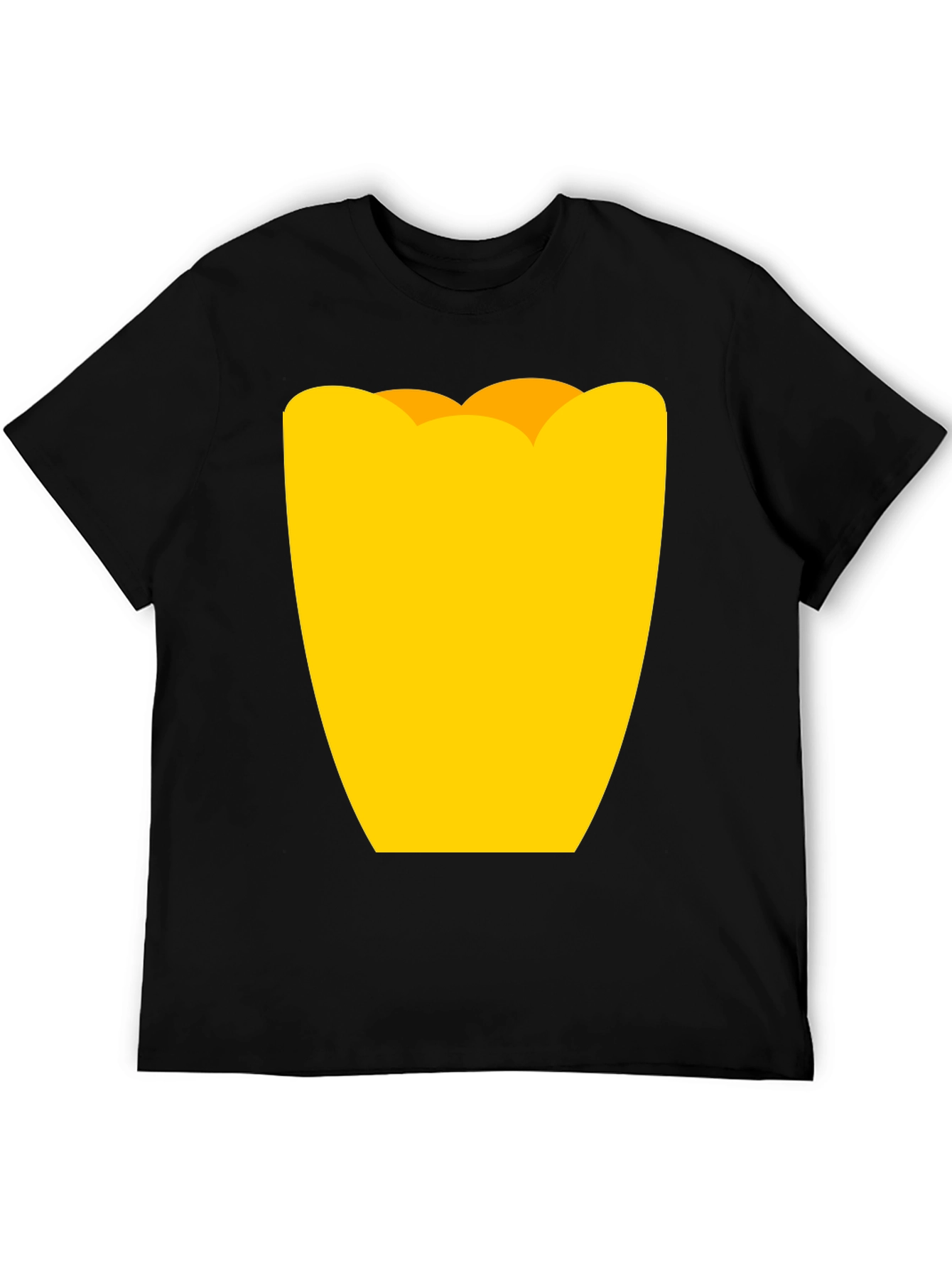 Black Mens Black Graphic Tee - Yellow Tulip Design view 5