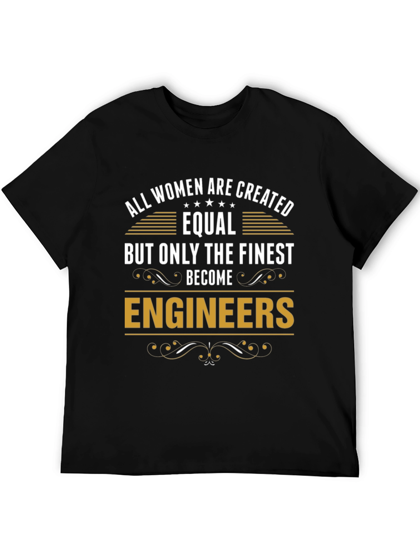 Black All Women Are Created Equal Engineer T-Shirt view 5