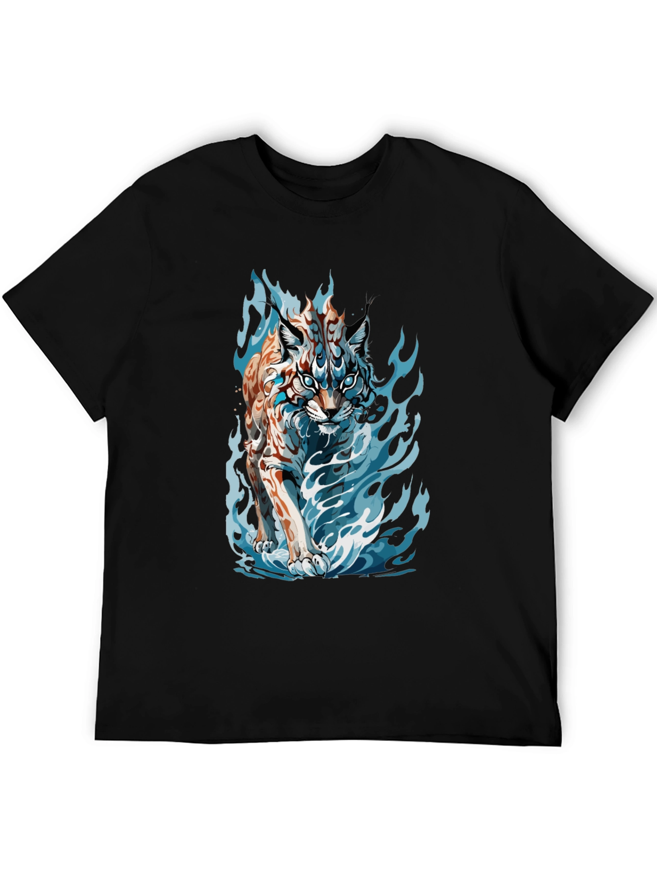 Black Tiger Fire Graphic Black Tee view 5