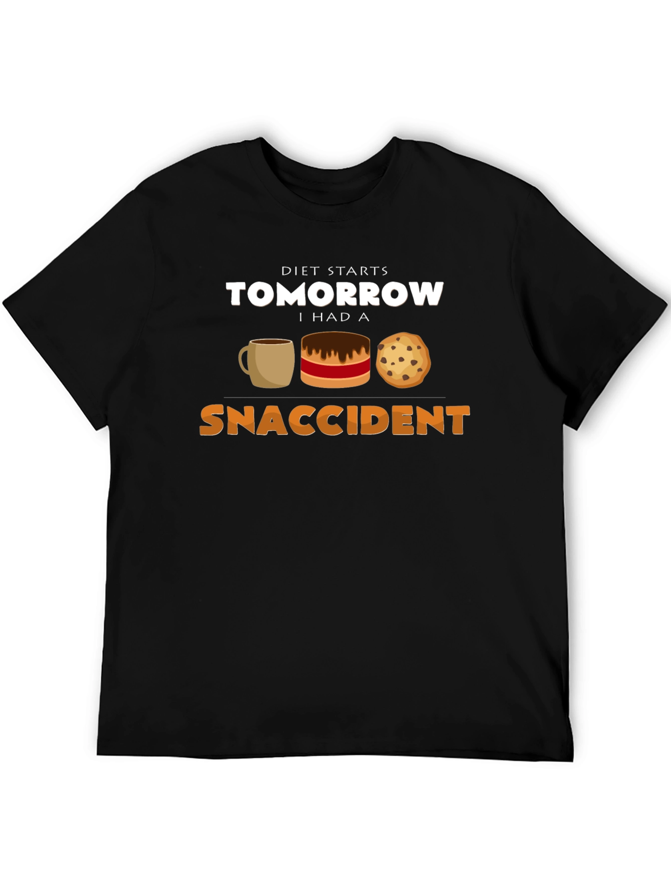 Black Diet Starts Tomorrow Snack Accident T-Shirt view 5