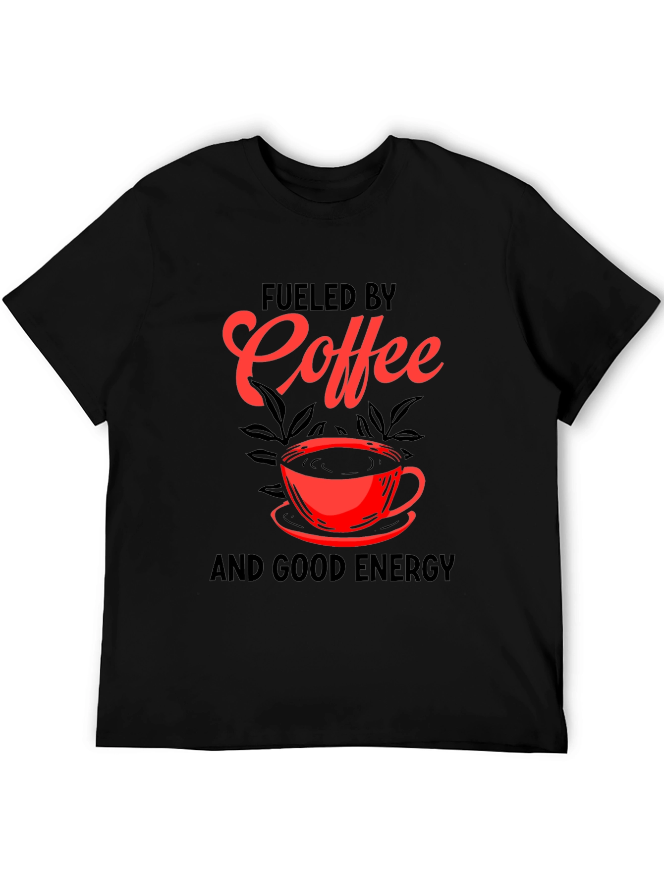 Black Fueled by Coffee Graphic Tee - Black Cotton Blend view 5