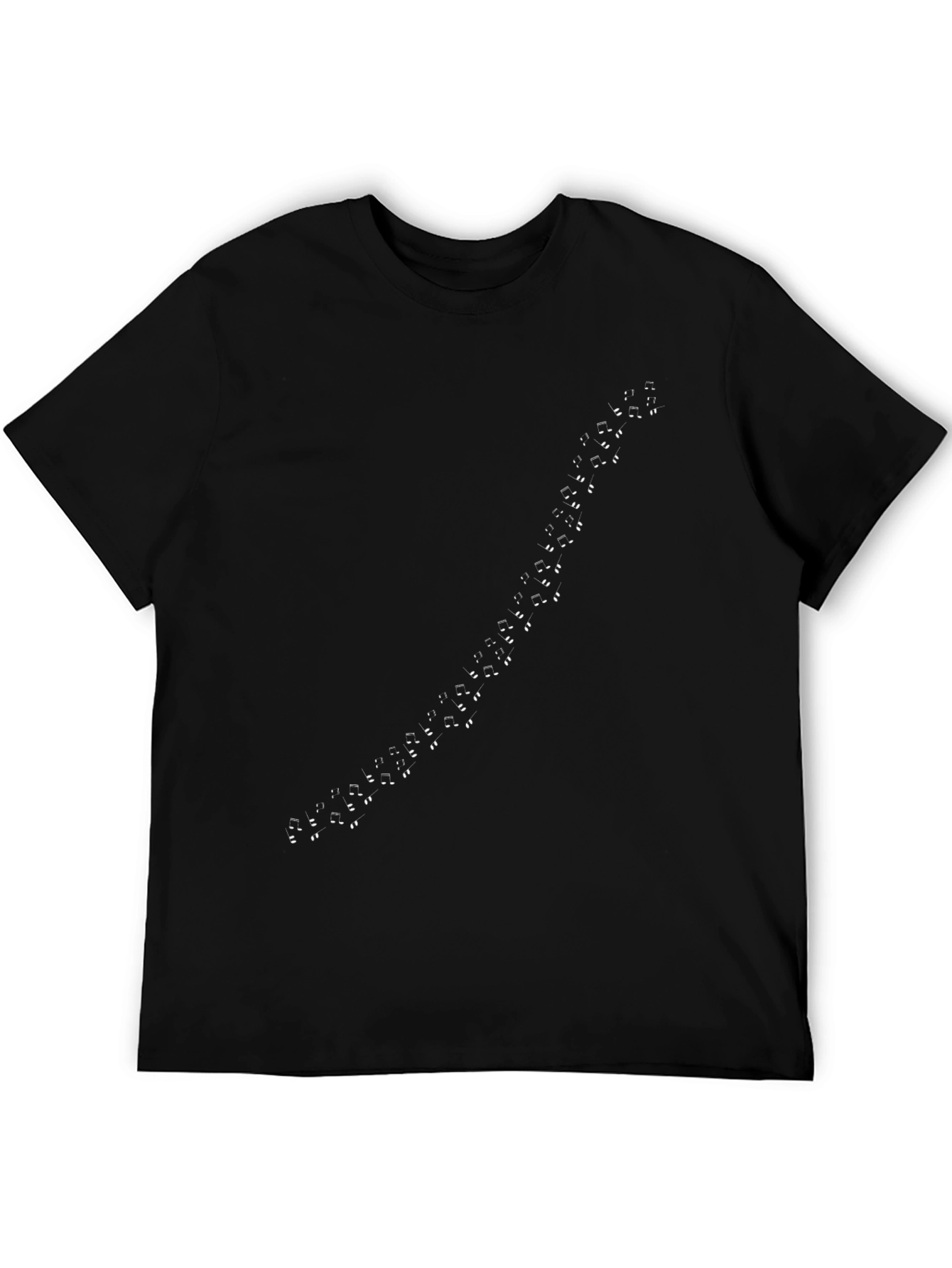 Black Black T-Shirt with Footprint Trail Graphic view 5
