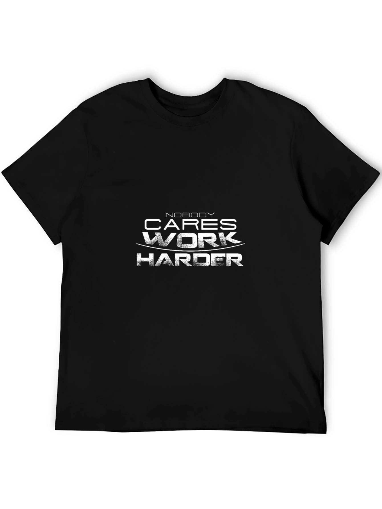 Black Nobody Cares Work Harder Graphic Tee view 5