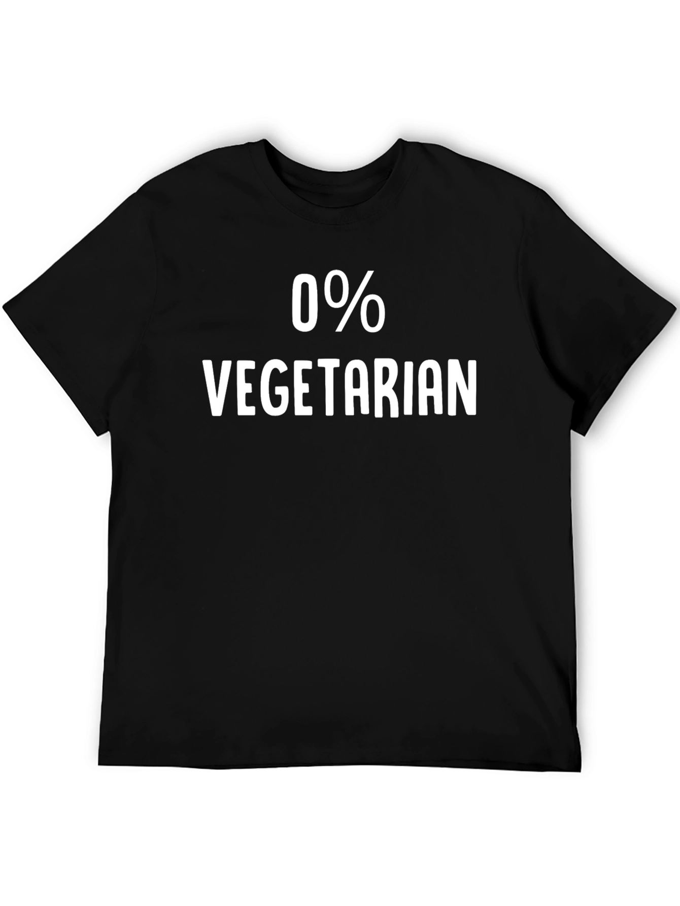 Black Humorous 0% Vegetarian Graphic Tee - Black T-Shirt view 5