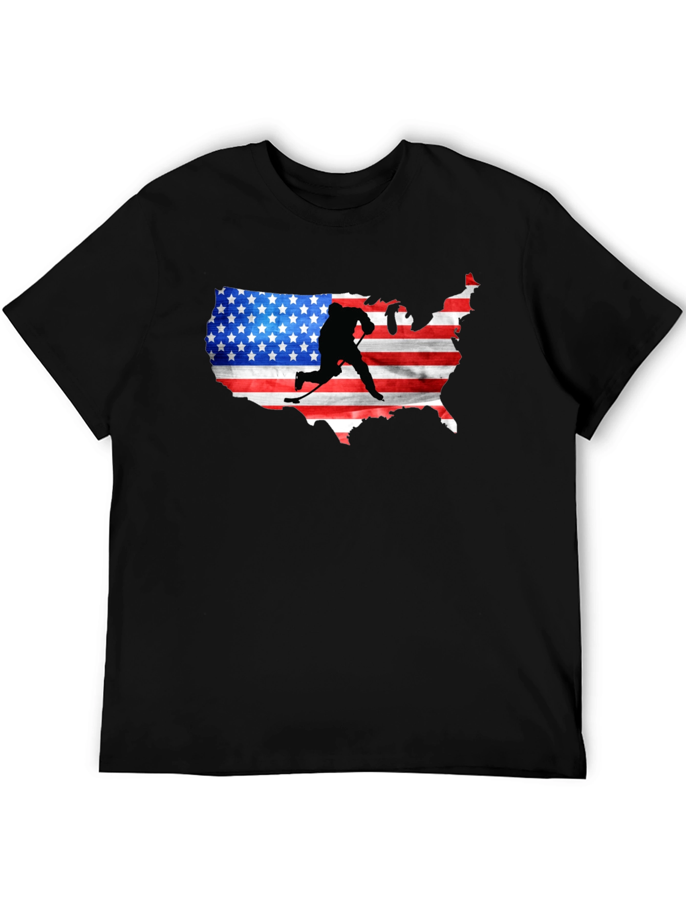 Black USA Hockey Silhouette Tee view 5