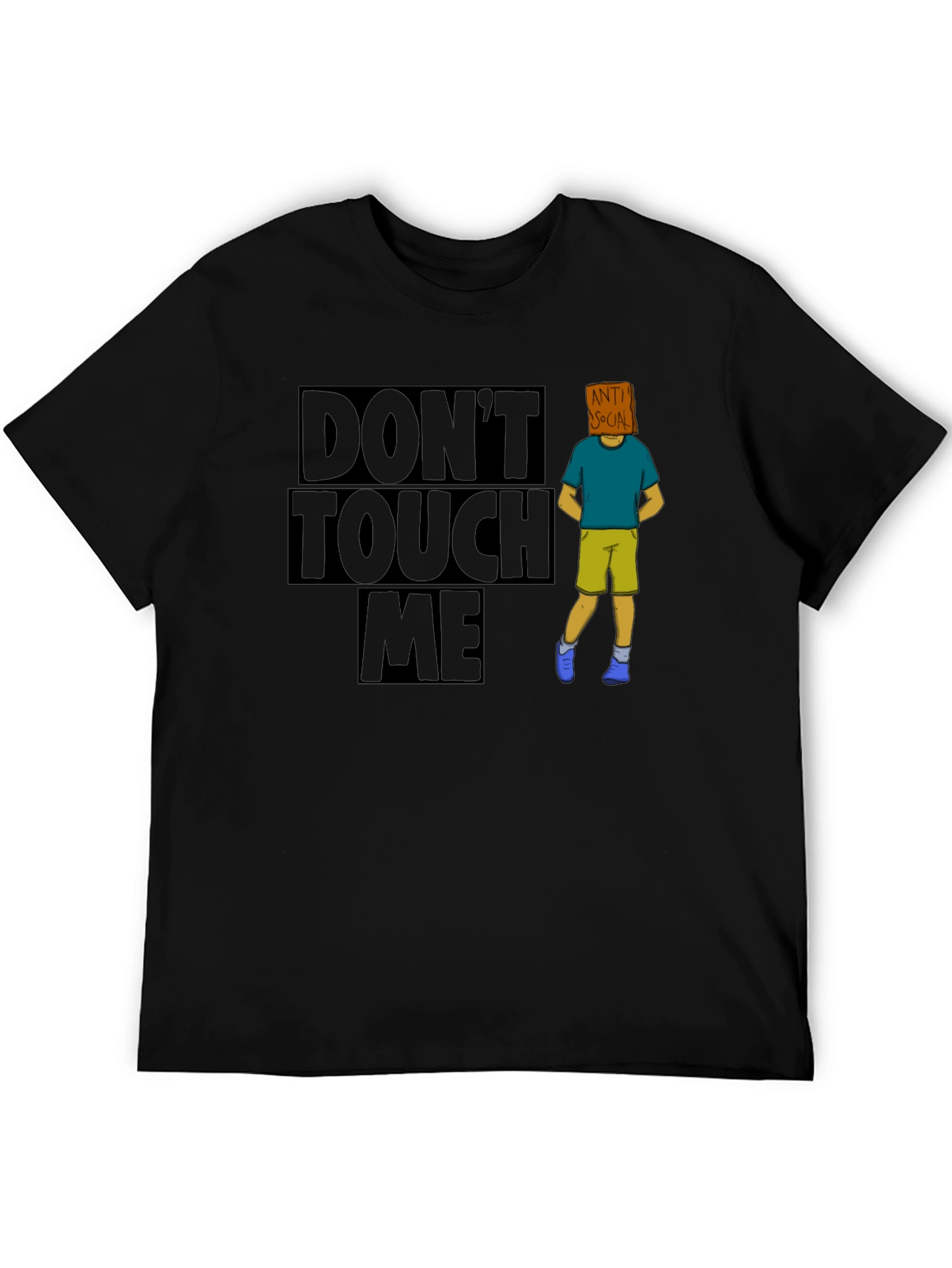 Black Don't Touch Me Anti Social T-Shirt view 5
