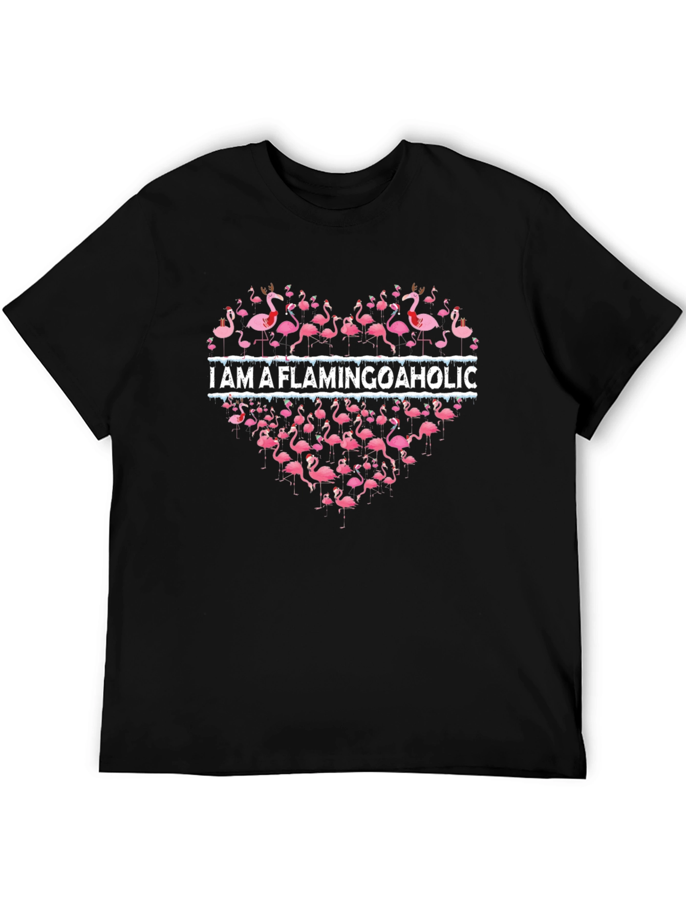 Black I Am A Flamingoaholic Graphic Tee view 5