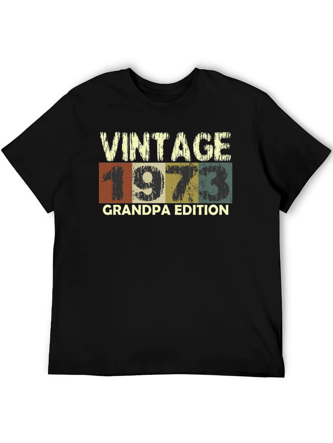 Black Vintage 1973 Grandpa Edition Graphic T-Shirt view 5
