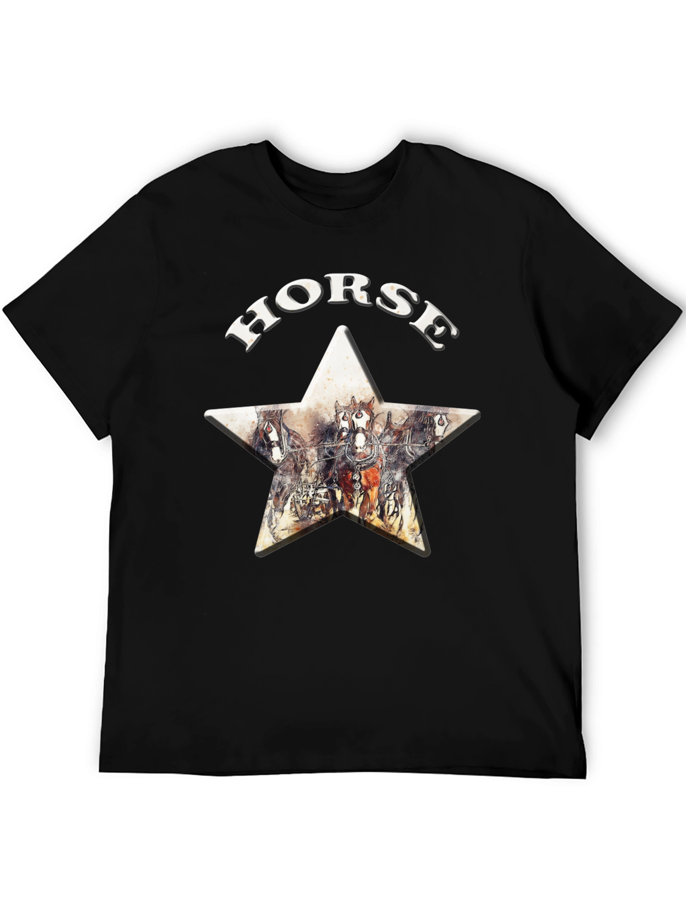 Black Horse Graphic Print Star Tee view 5